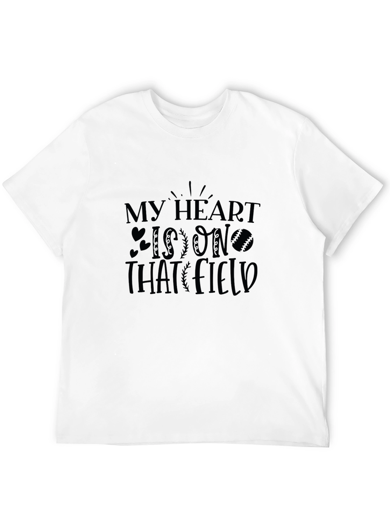 My Heart Is On That Field Black Graphic Tee