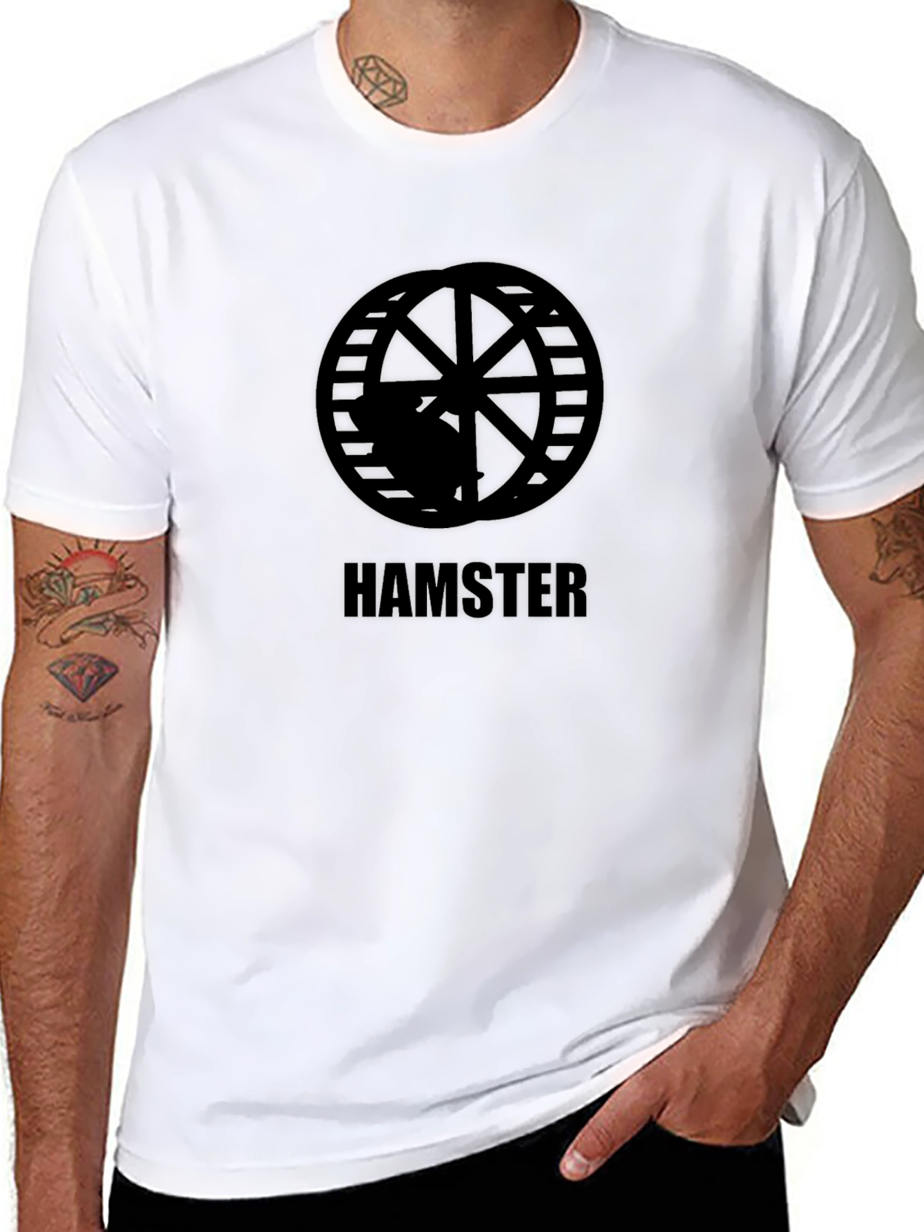 Hamster Wheel Graphic Black T-Shirt