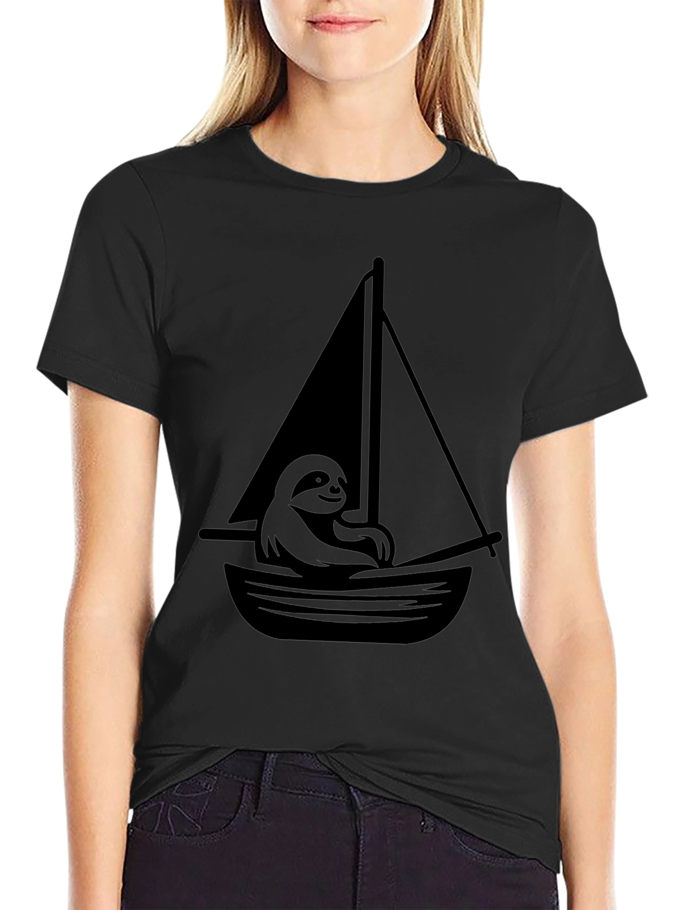 Sloth on a Sailboat Graphic T-Shirt