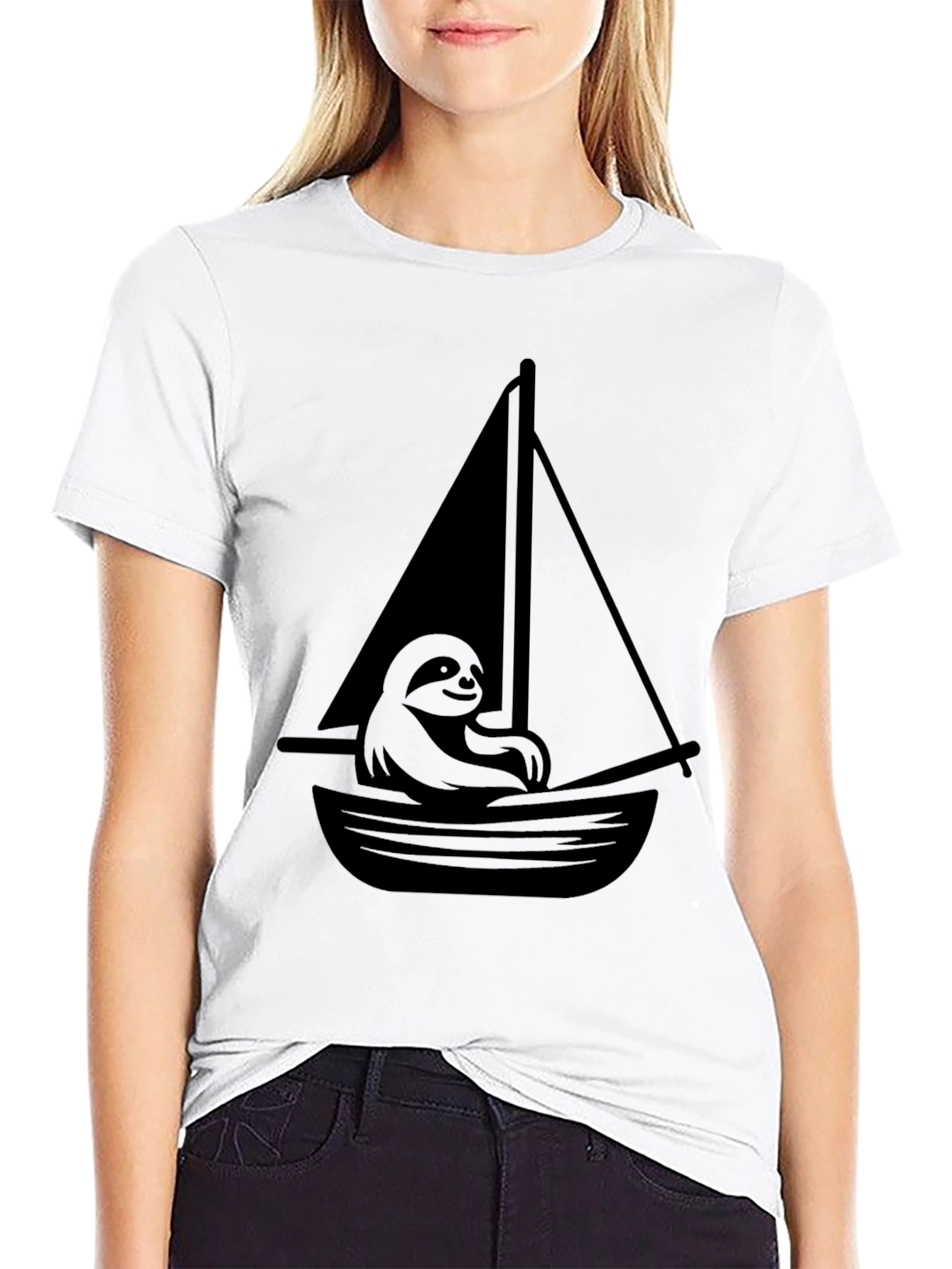 Sloth on a Sailboat Graphic T-Shirt