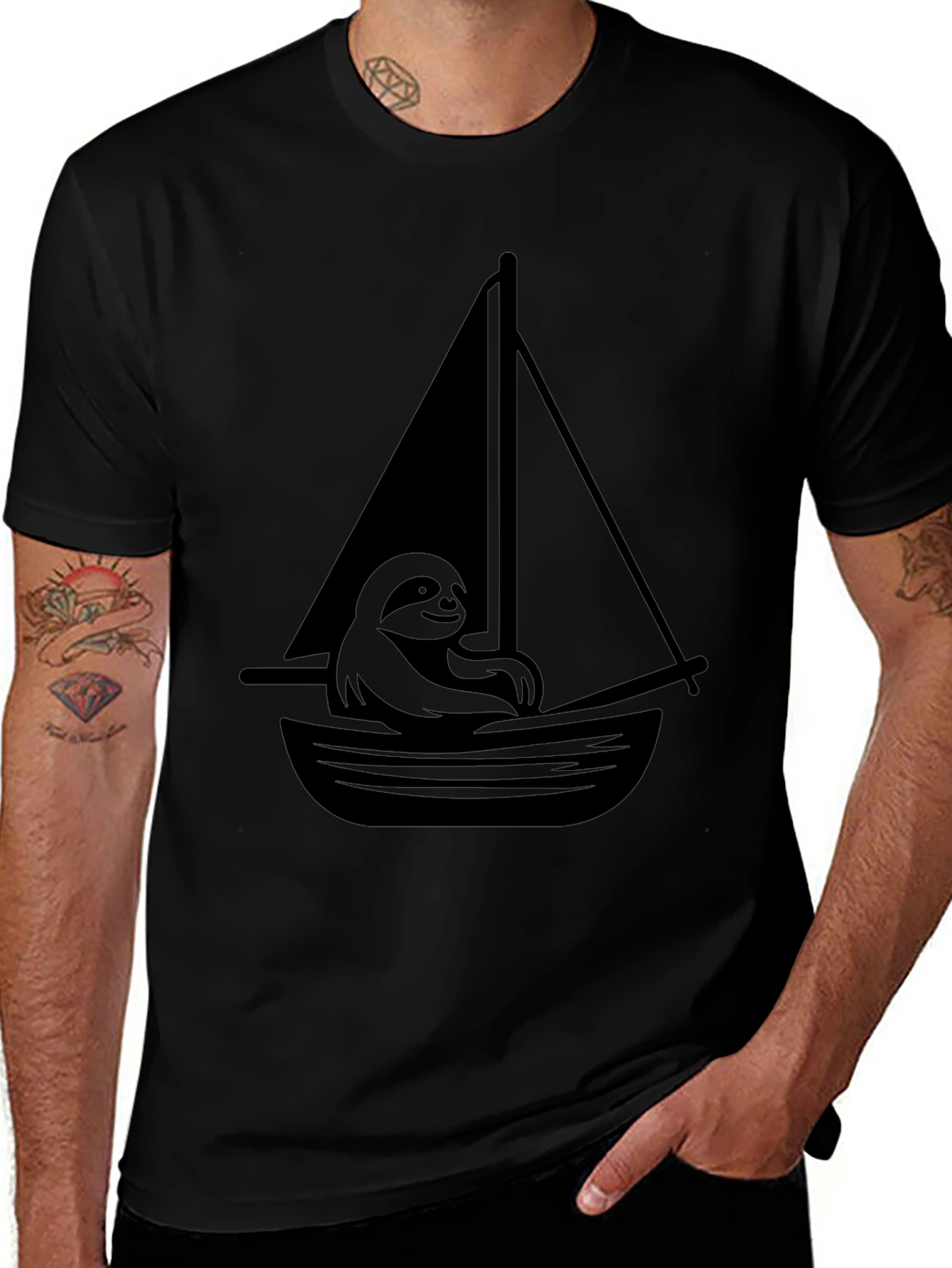 Sloth on a Sailboat Graphic T-Shirt