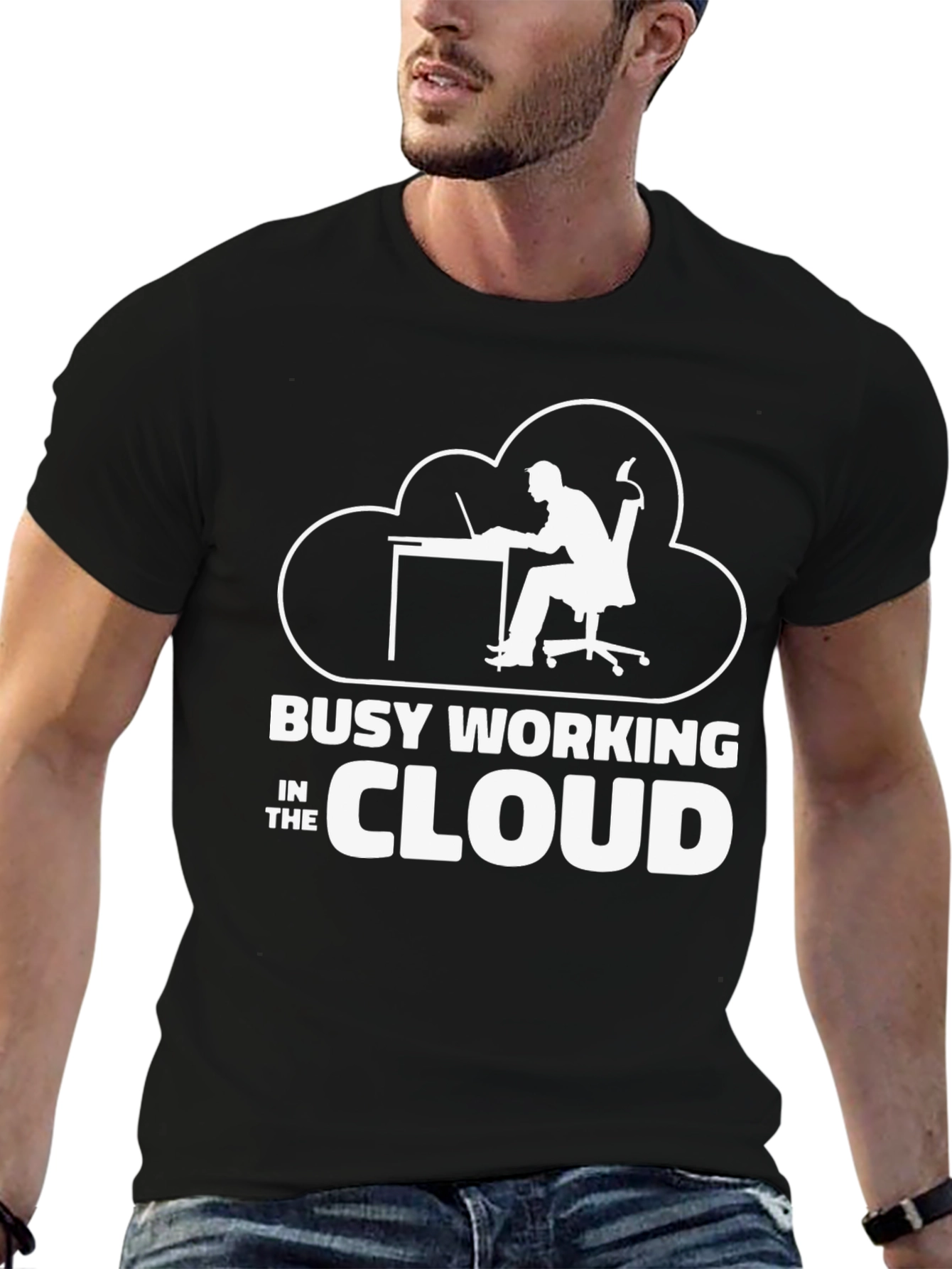 Busy Working in the Cloud T-Shirt Programmer Gift