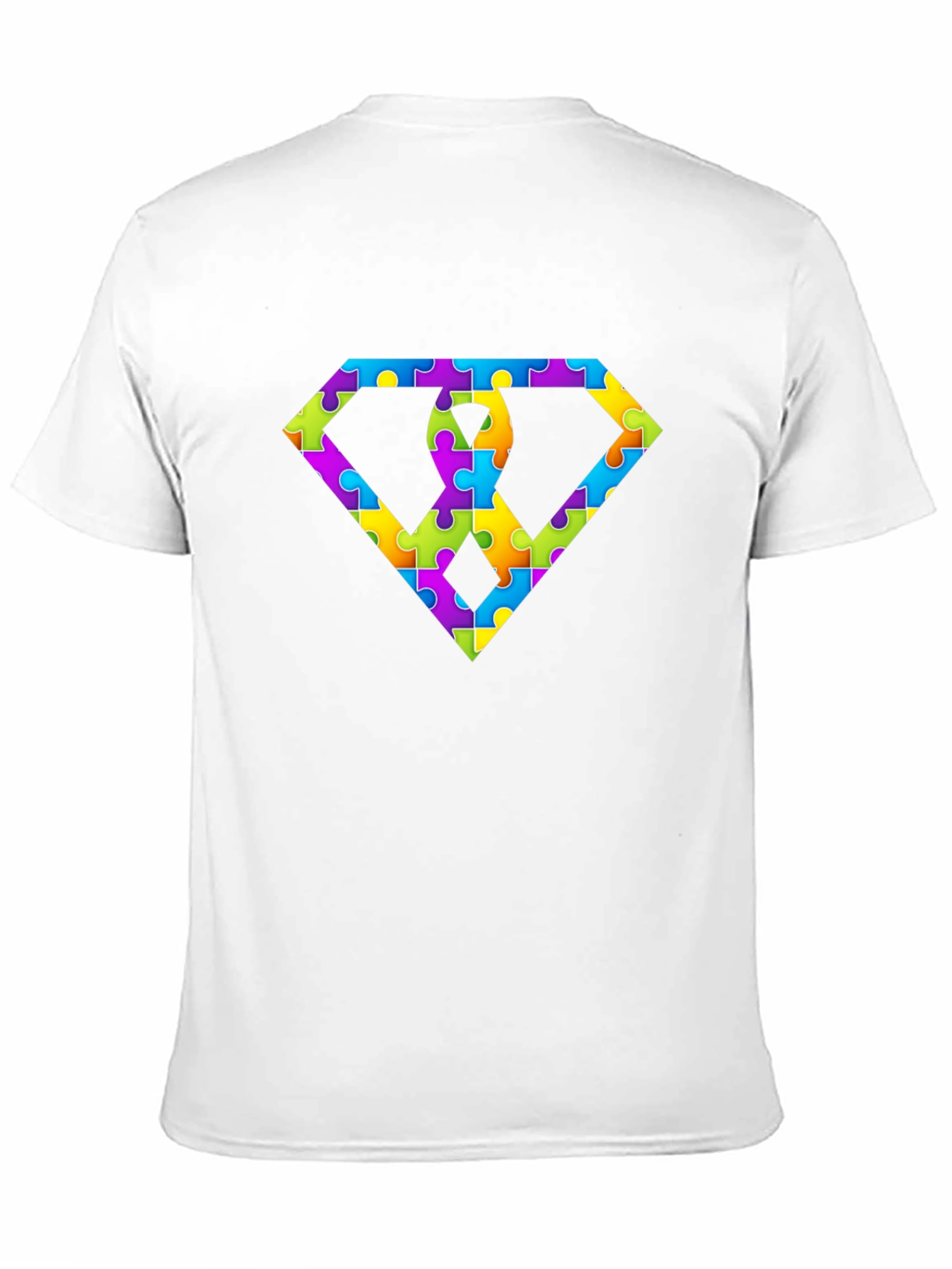 Autism Awareness Puzzle Piece Diamond Graphic T-Shirt
