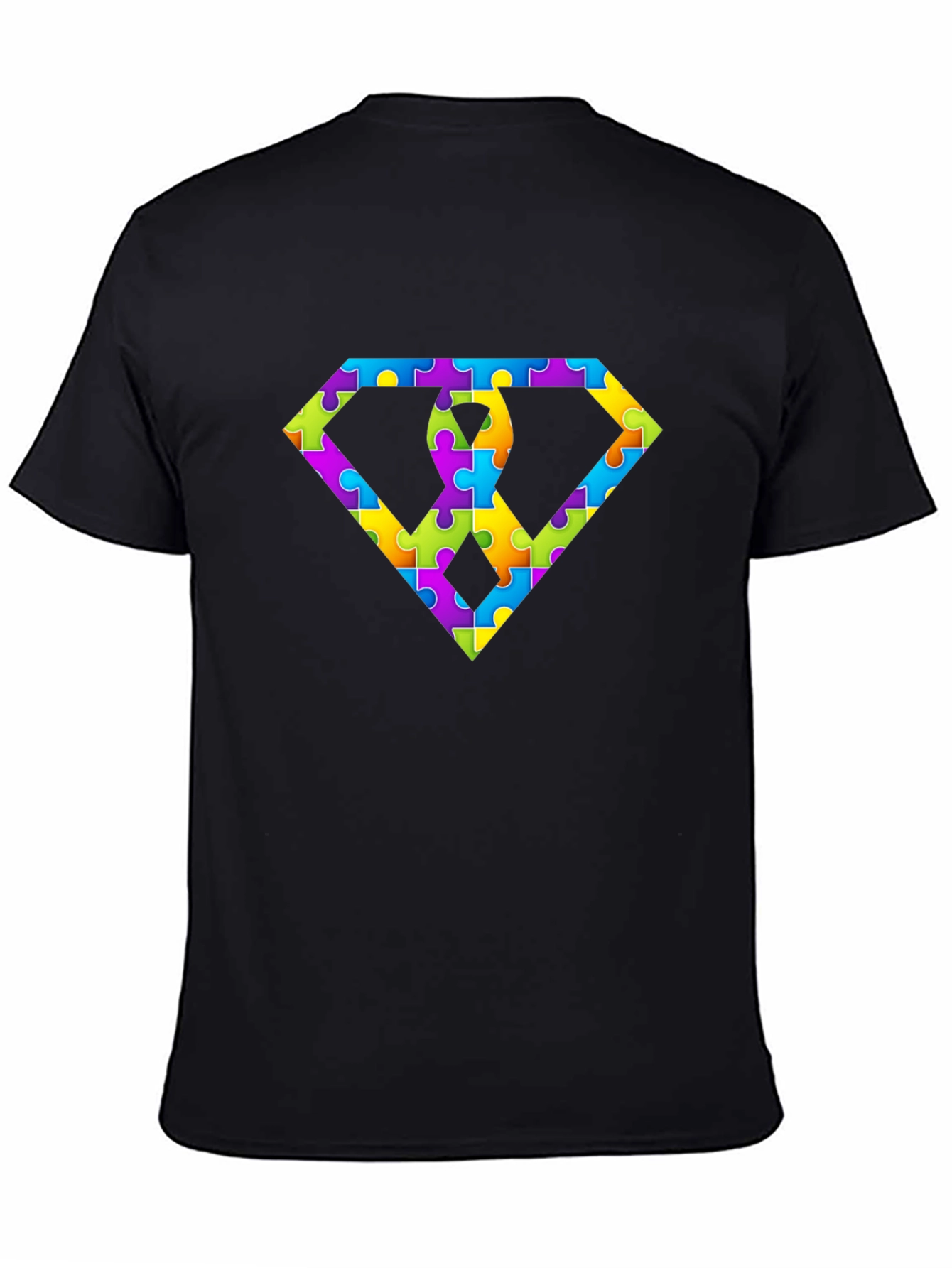 Autism Awareness Puzzle Piece Diamond Graphic T-Shirt