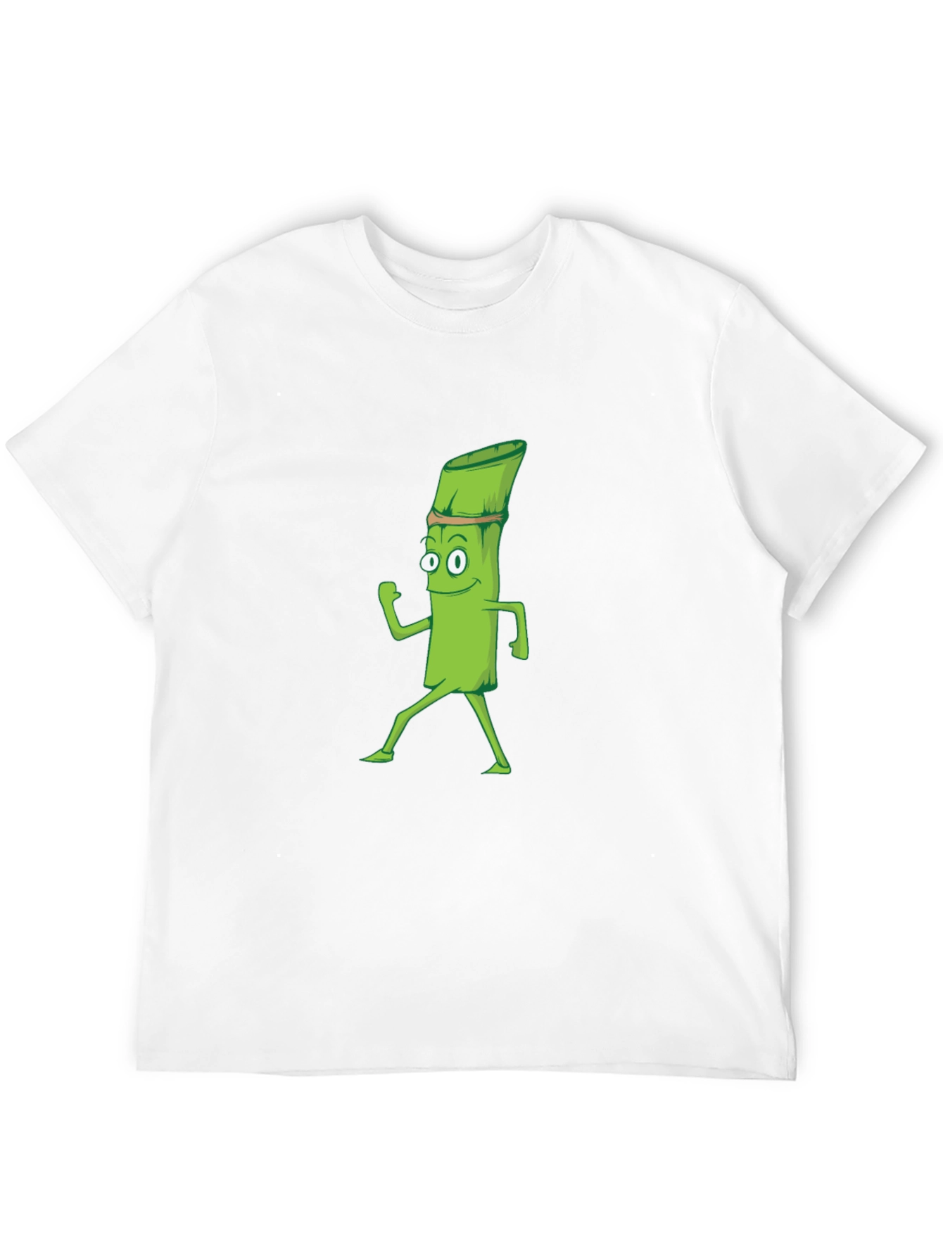 Funny Asparagus Cartoon Black T-Shirt