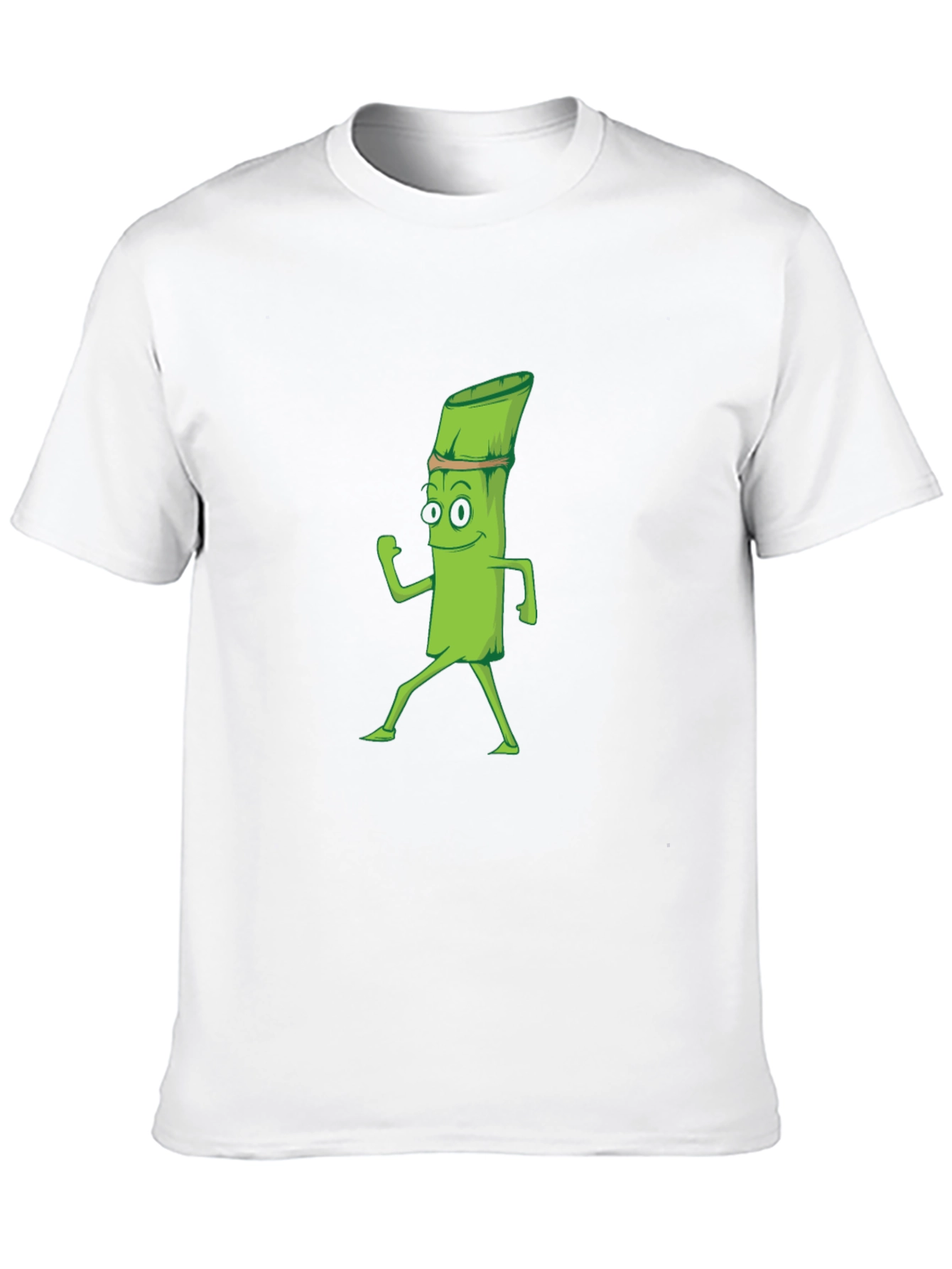 Funny Asparagus Cartoon Black T-Shirt