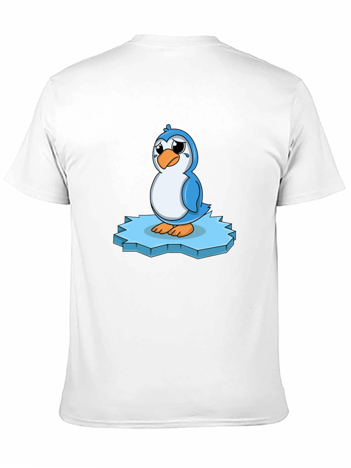 Sad Penguin on Iceberg Graphic T-Shirt