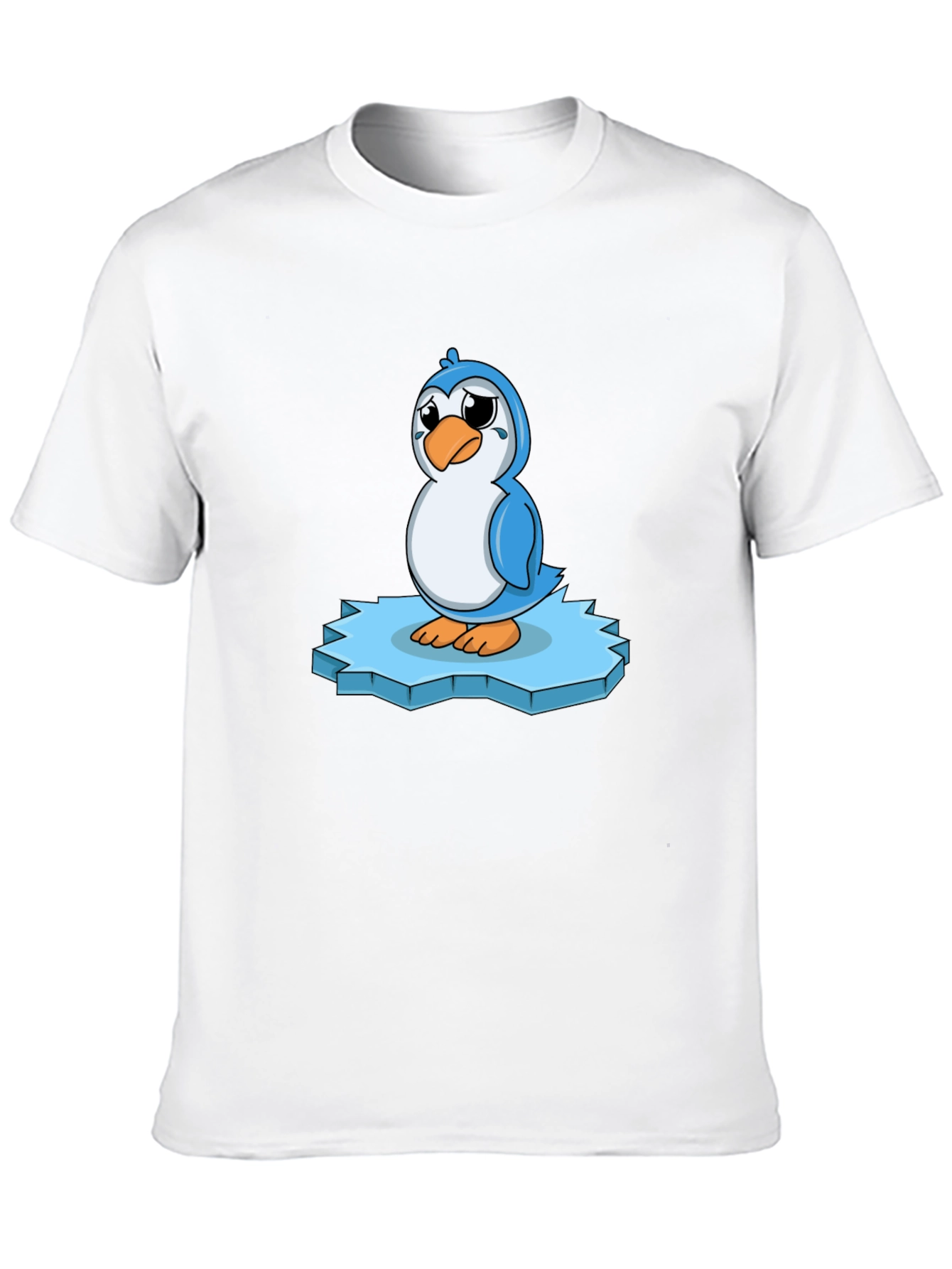 Sad Penguin on Iceberg Graphic T-Shirt