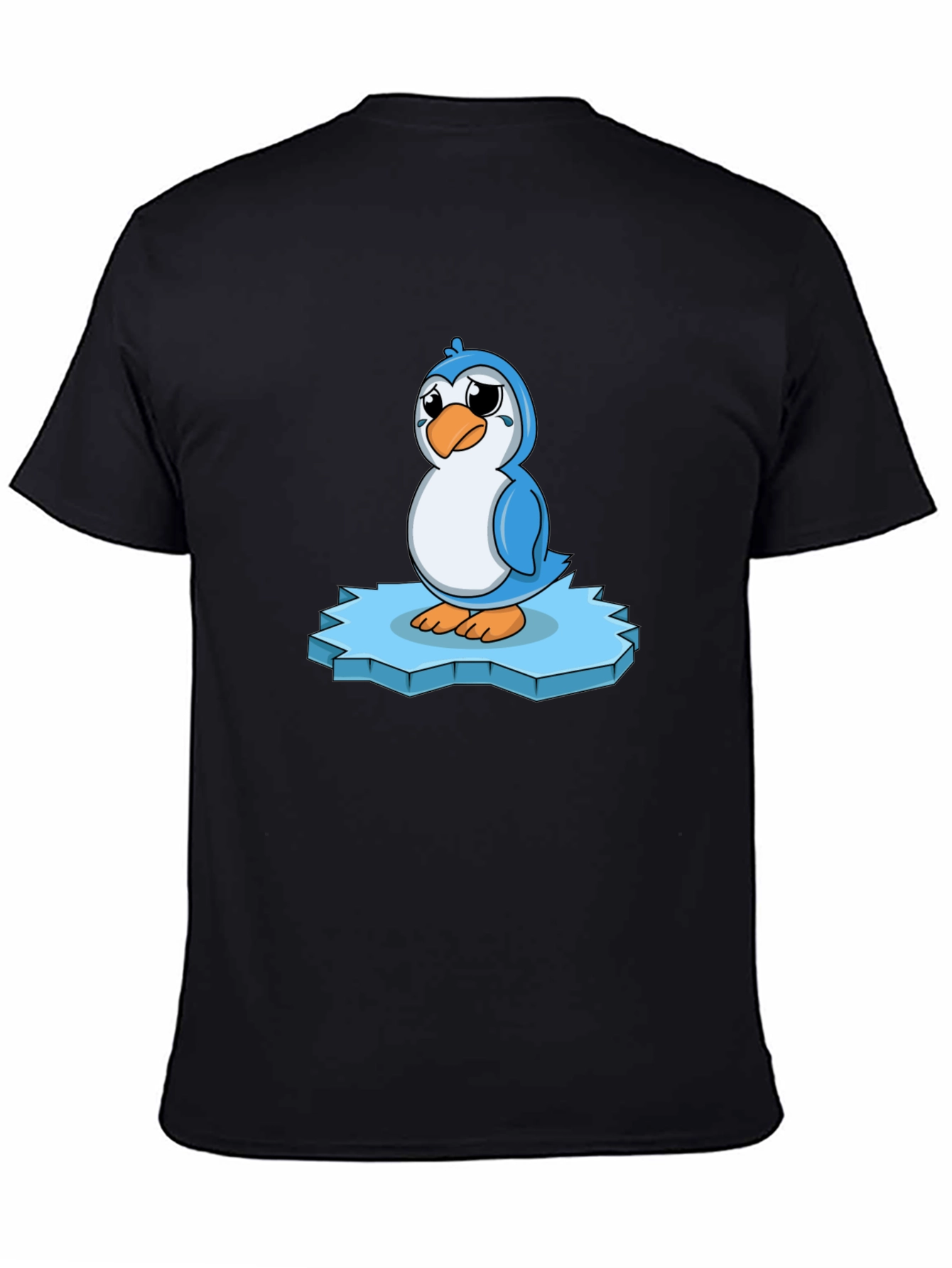 Sad Penguin on Iceberg Graphic T-Shirt
