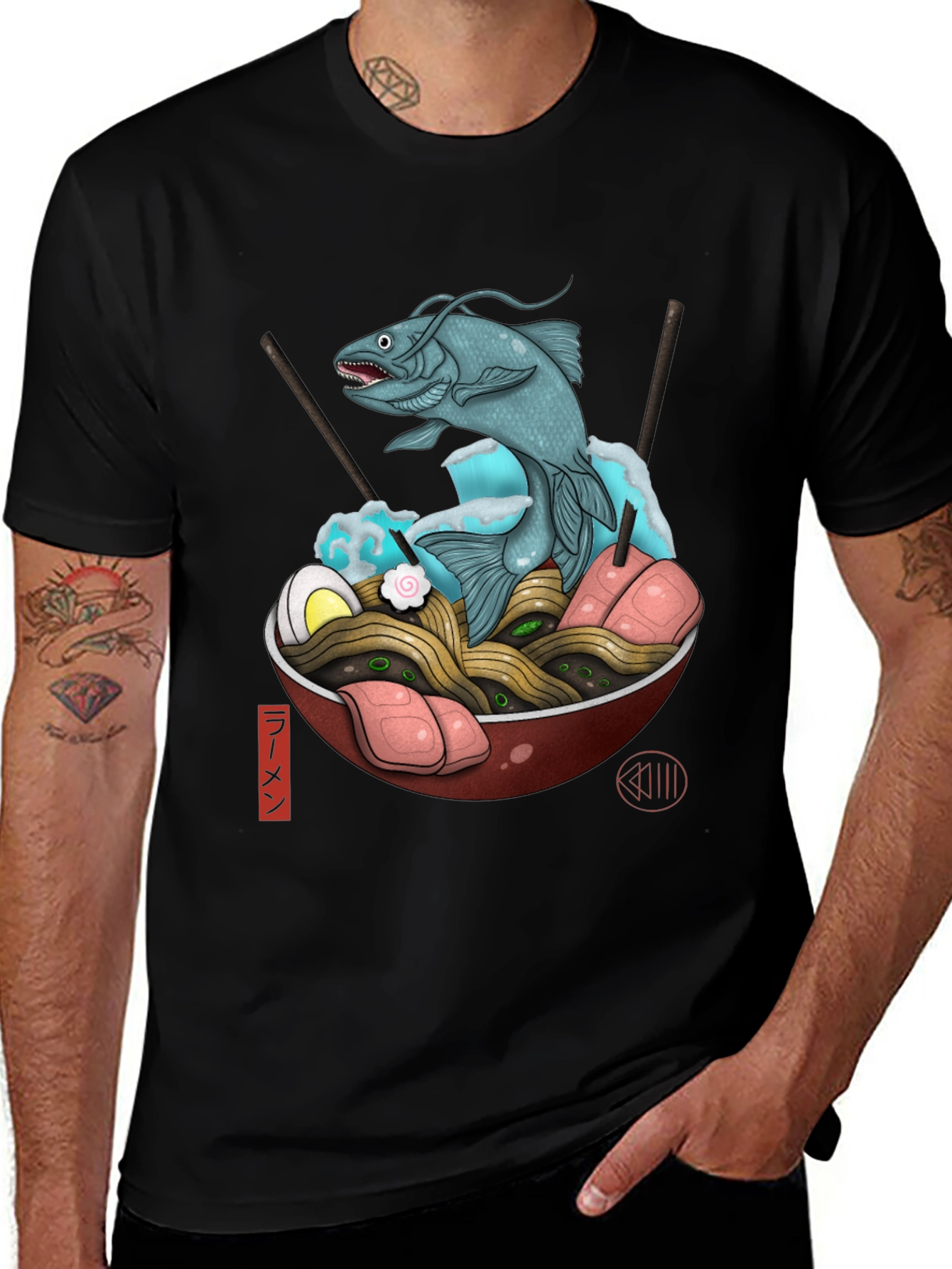 Ramen Bowl T-Shirt with Fish