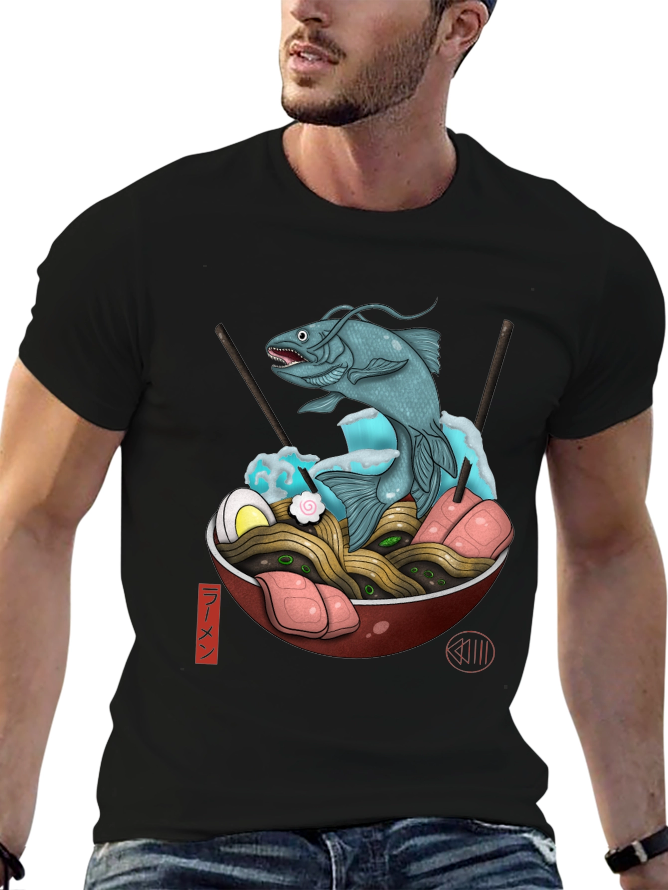 Ramen Bowl T-Shirt with Fish