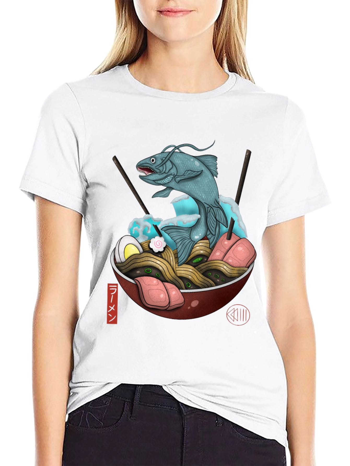 Ramen Bowl T-Shirt with Fish