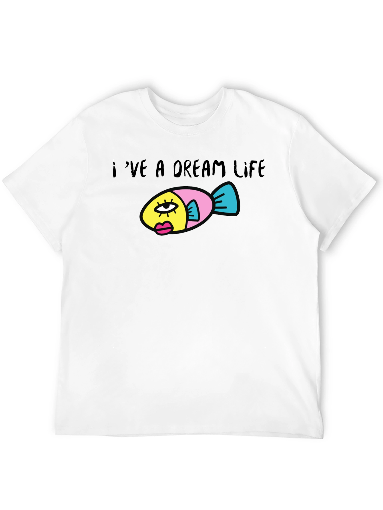 Dream Life Fish Graphic Black T-Shirt