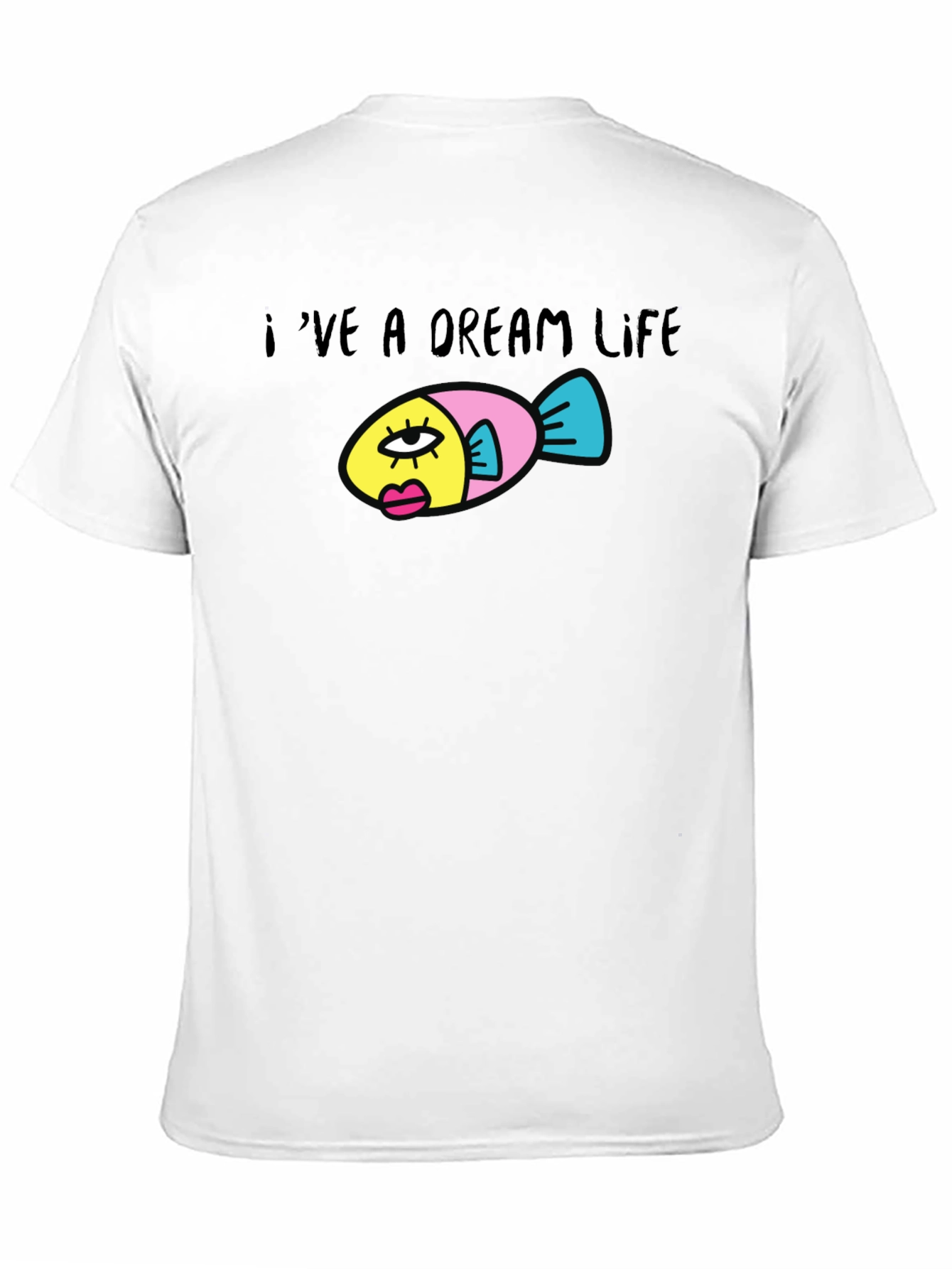 Dream Life Fish Graphic Black T-Shirt