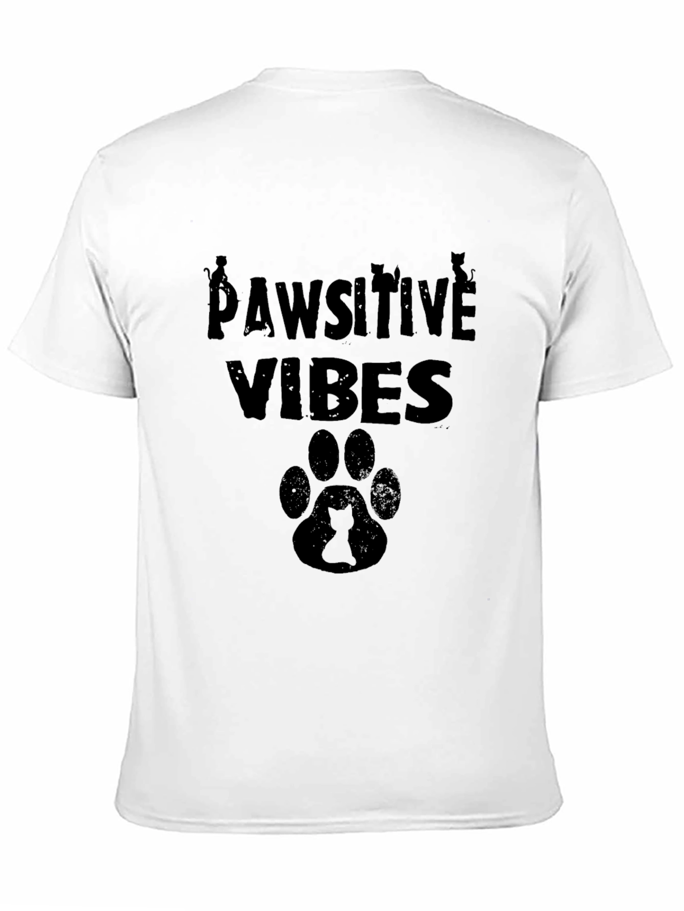 Pawsitive Vibes Black Graphic T-Shirt