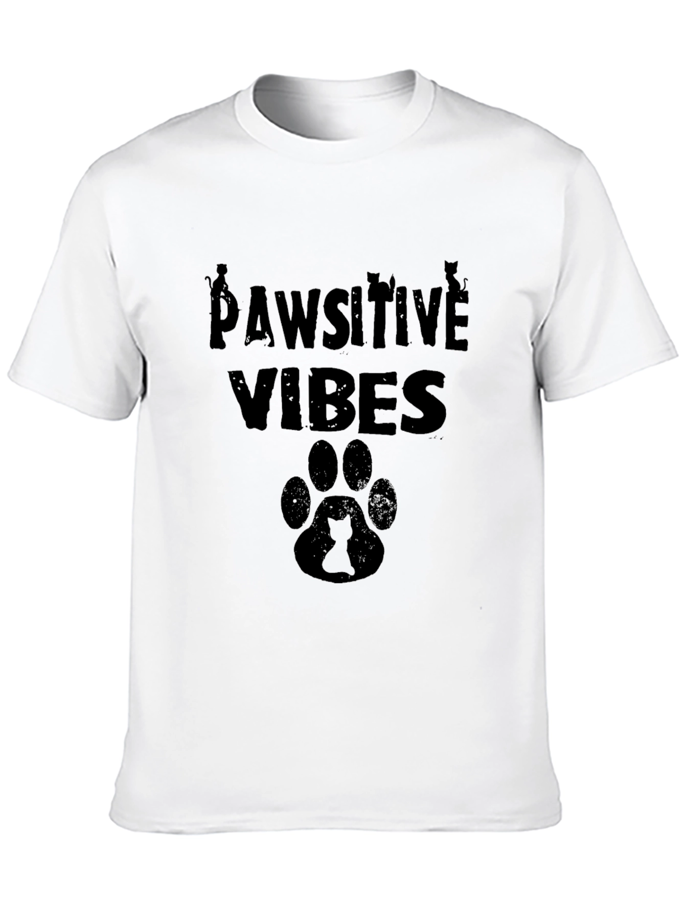 Pawsitive Vibes Black Graphic T-Shirt
