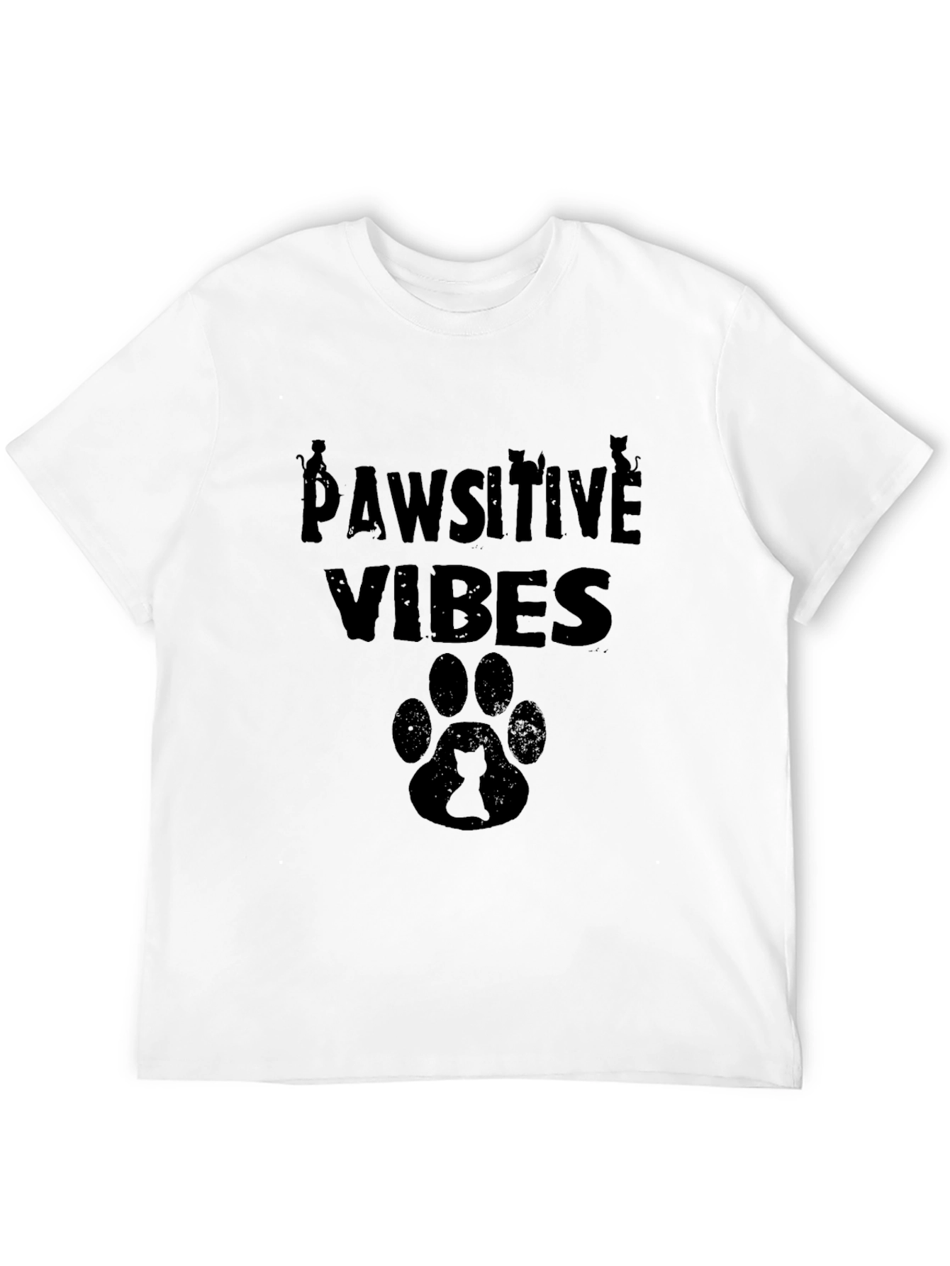 Pawsitive Vibes Black Graphic T-Shirt