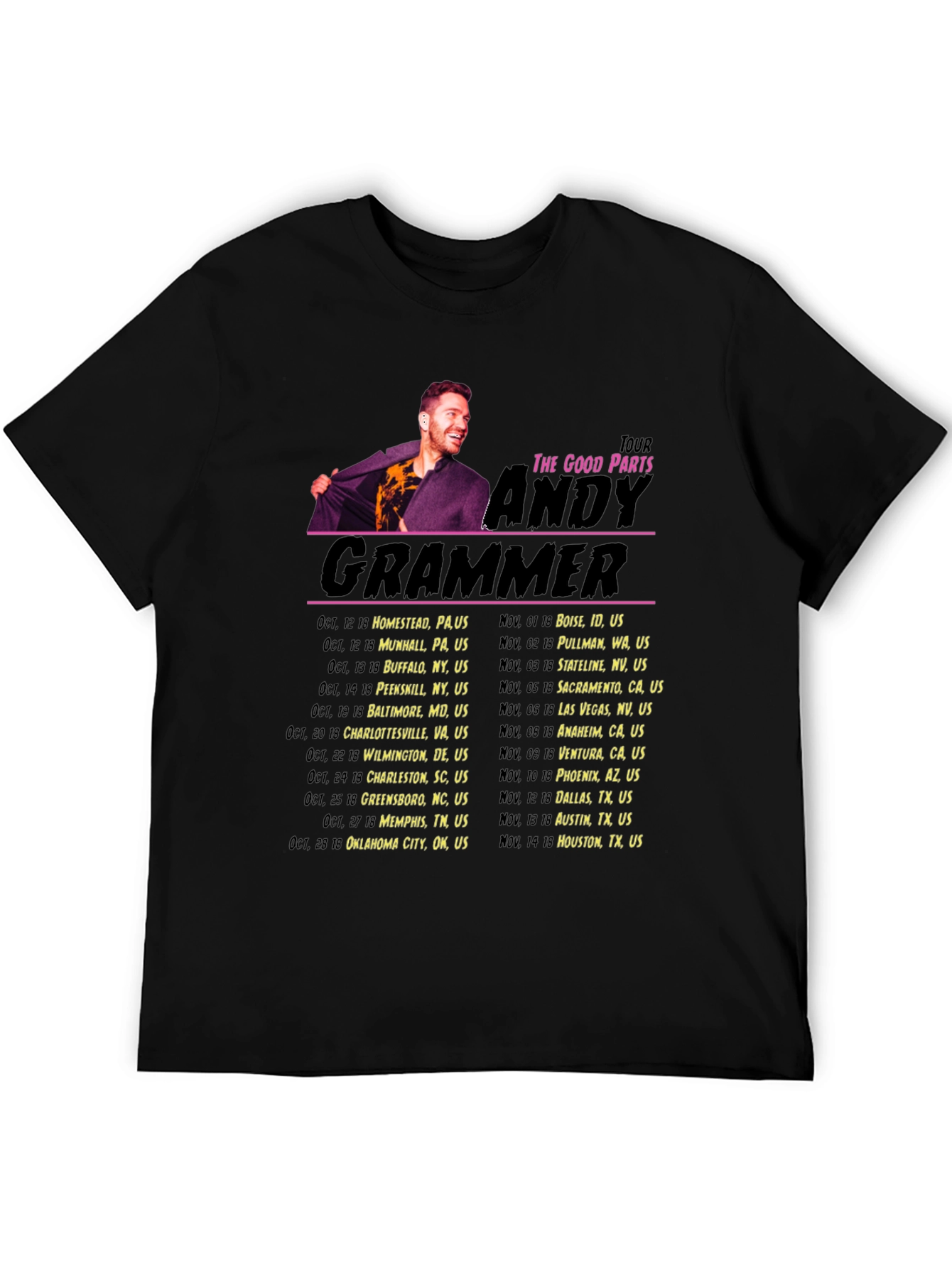 Andy Grammer The Good Parts Tour Black T-Shirt