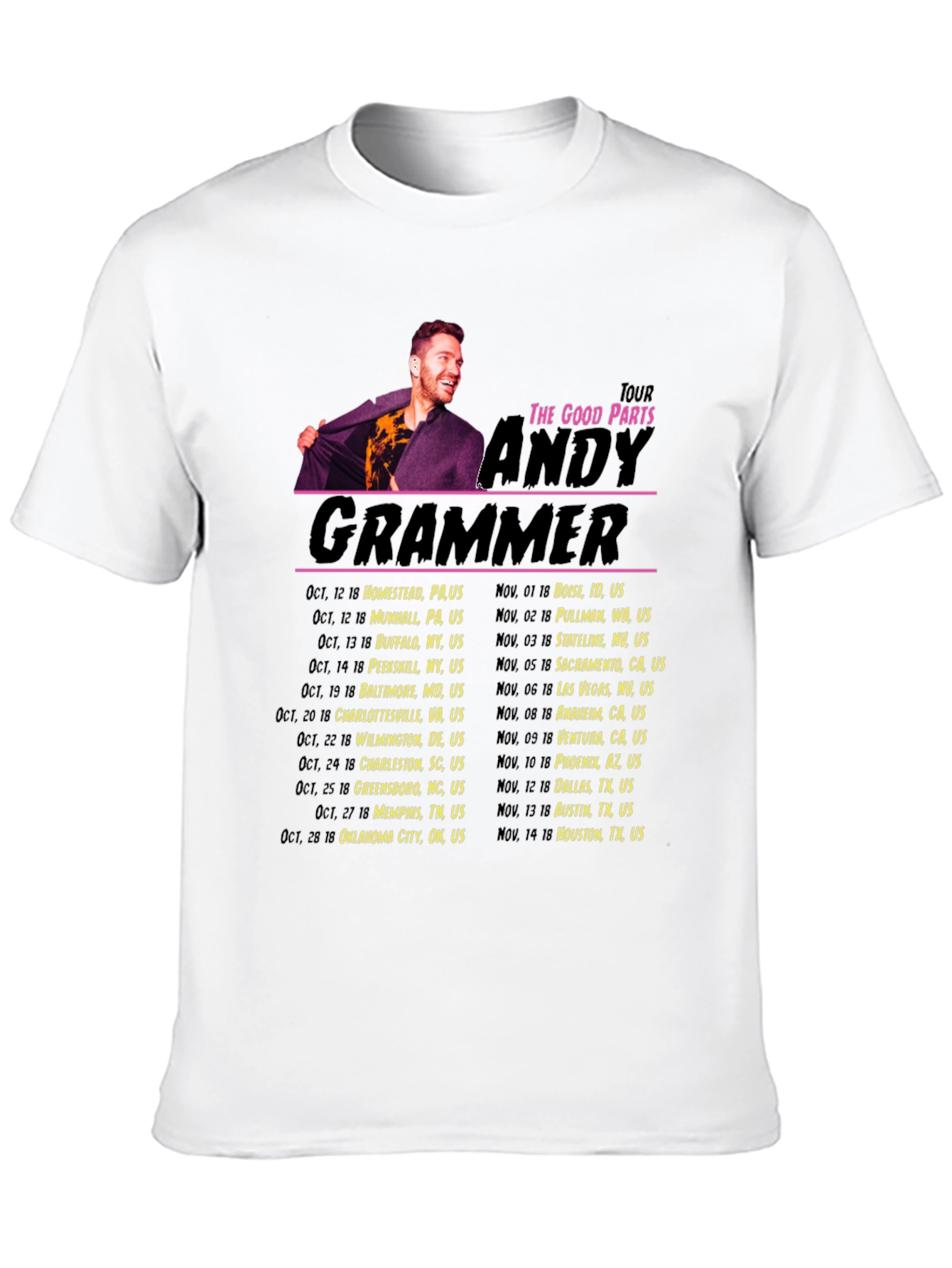 Andy Grammer The Good Parts Tour Black T-Shirt