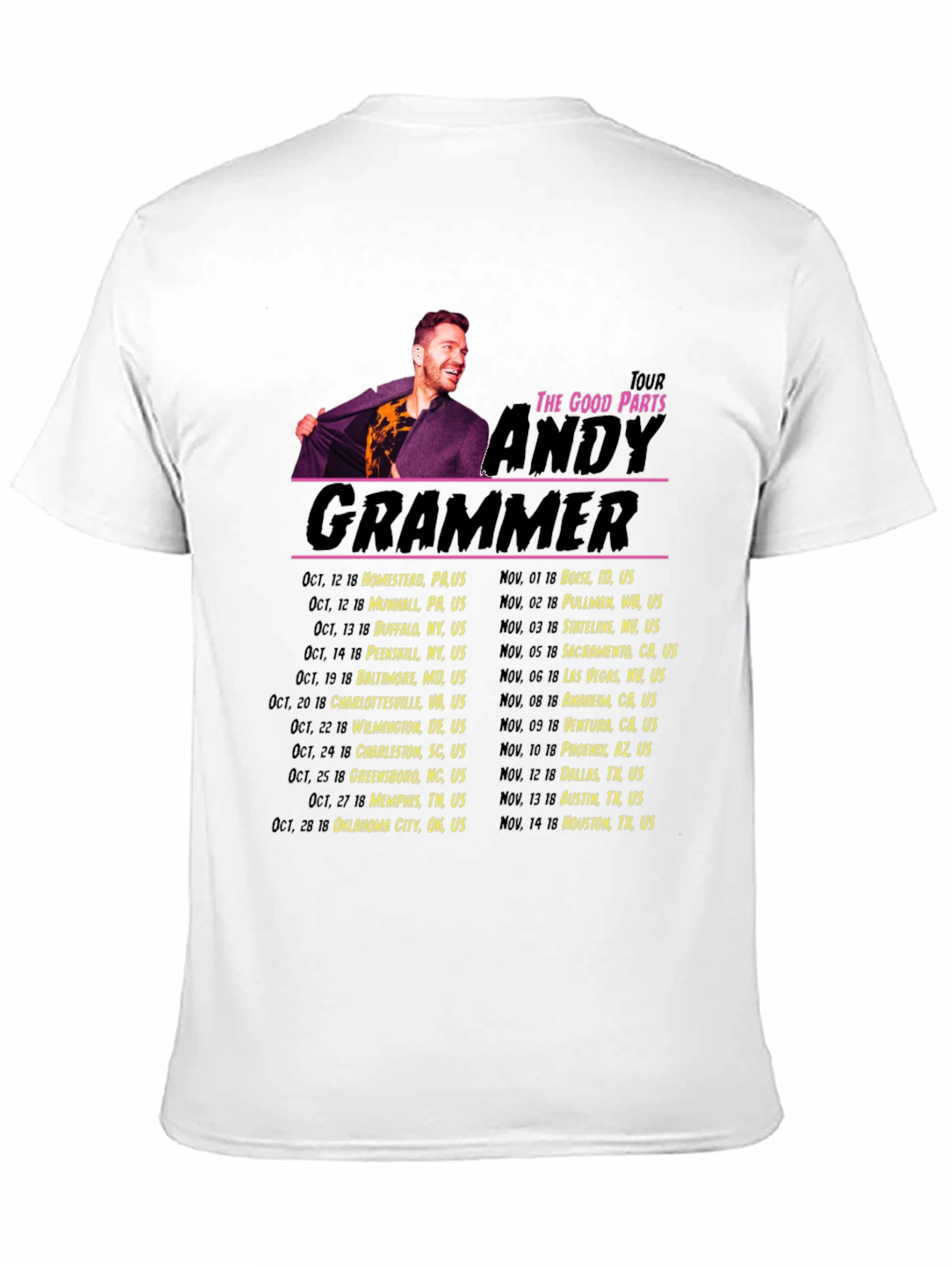 Andy Grammer The Good Parts Tour Black T-Shirt