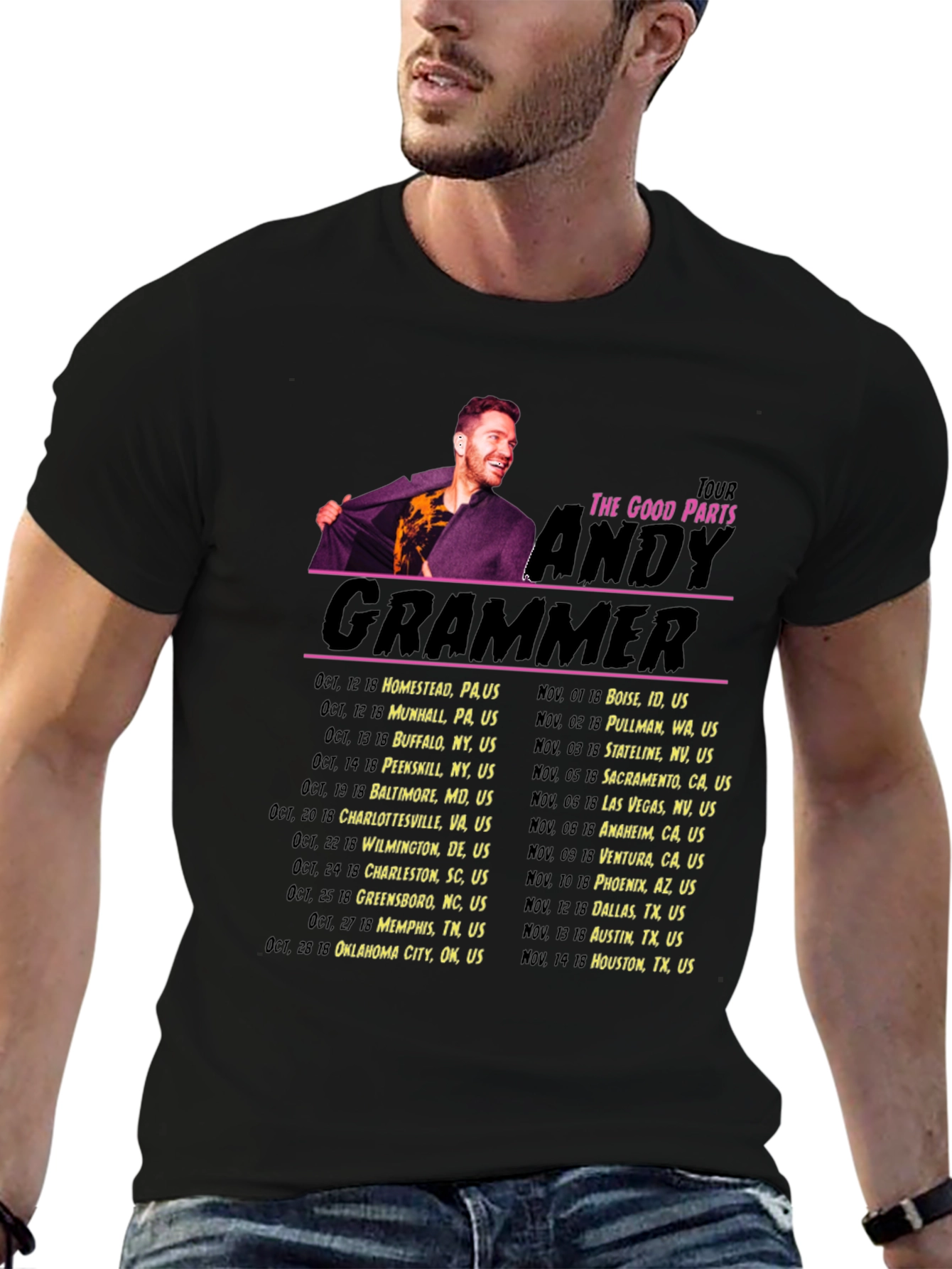 Andy Grammer The Good Parts Tour Black T-Shirt