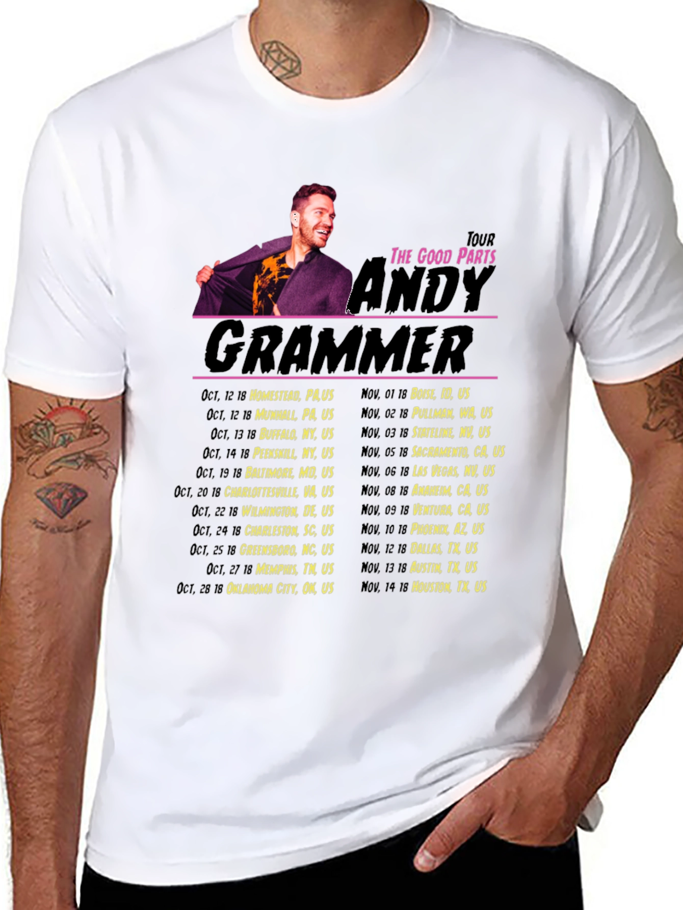 Andy Grammer The Good Parts Tour Black T-Shirt