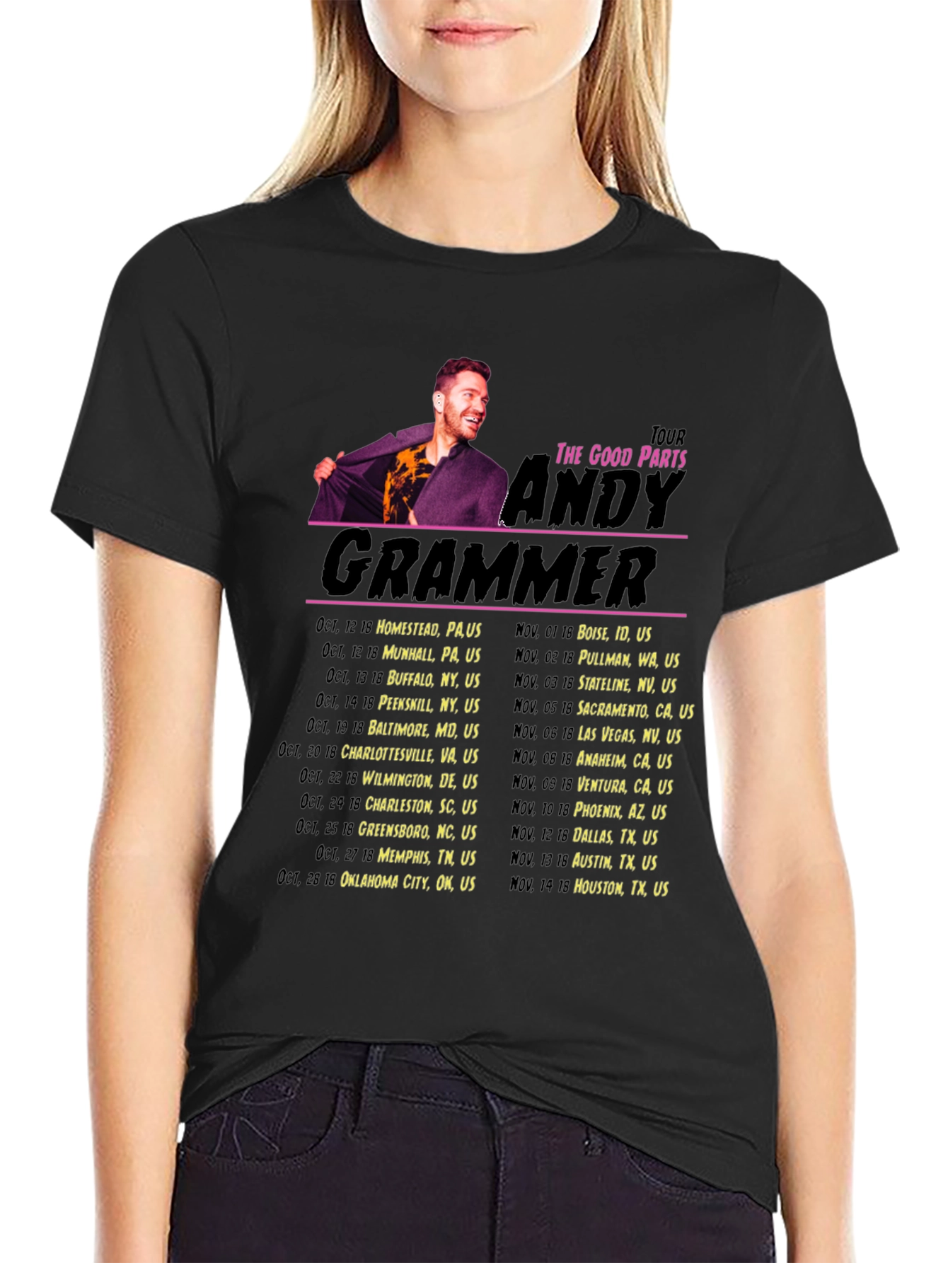 Andy Grammer The Good Parts Tour Black T-Shirt