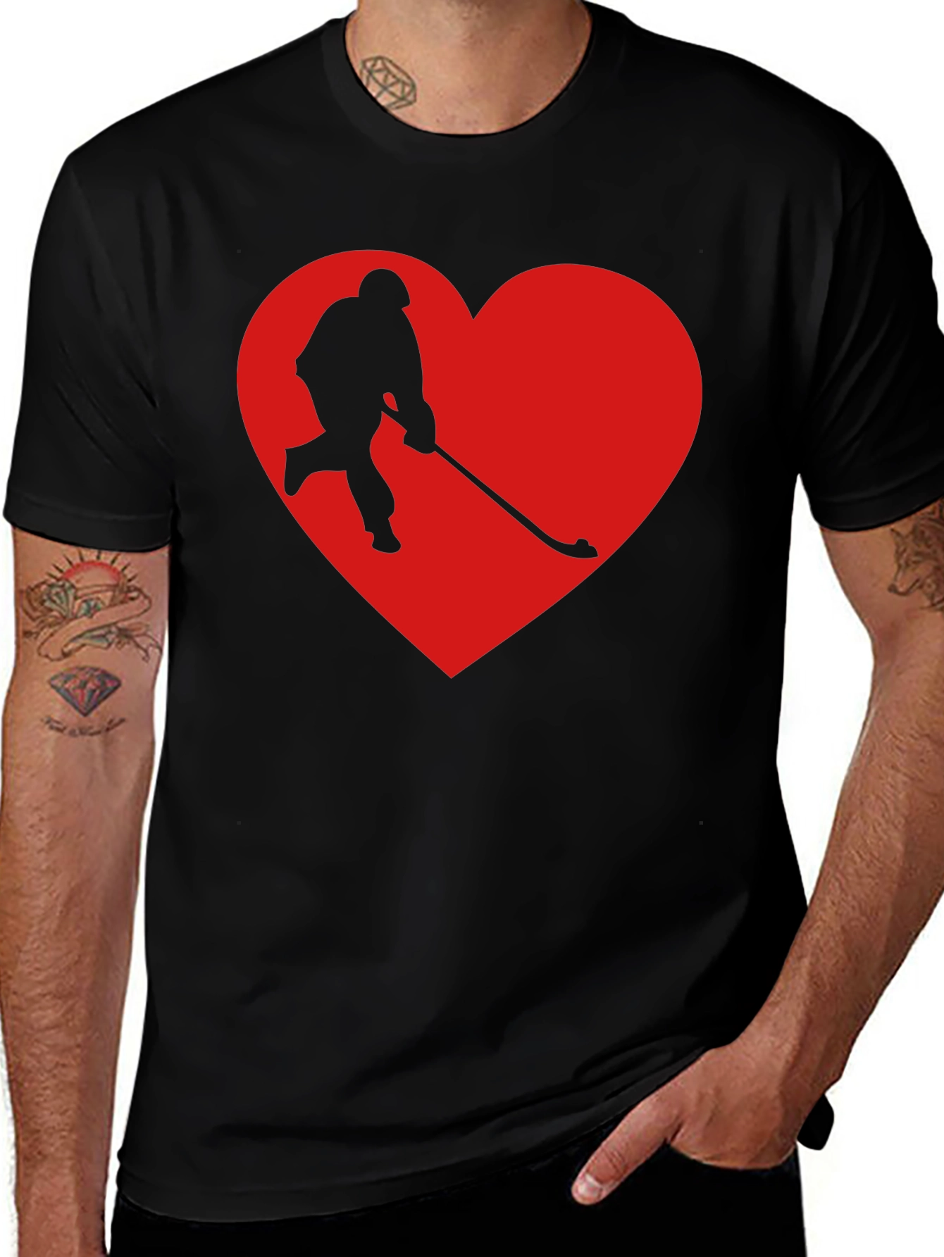 Hockey Love T-Shirt - Black Graphic Tee