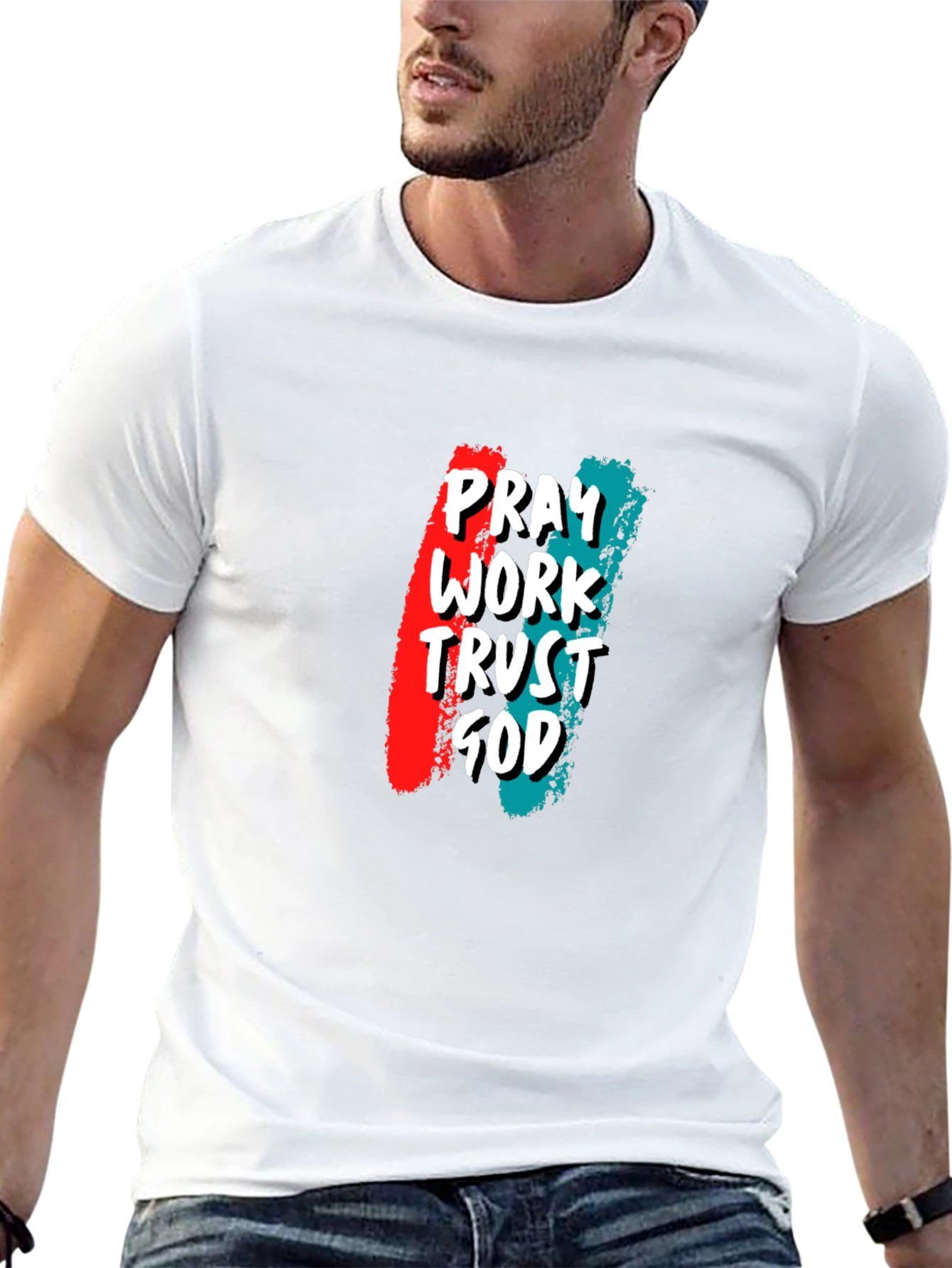 Pray Work Trust God Graphic Tee