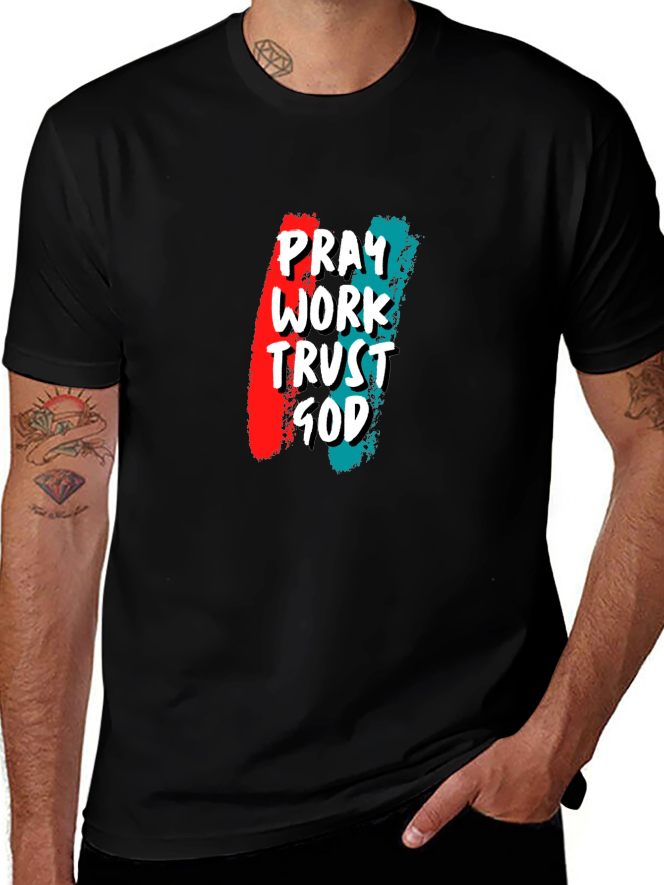 Pray Work Trust God Graphic Tee