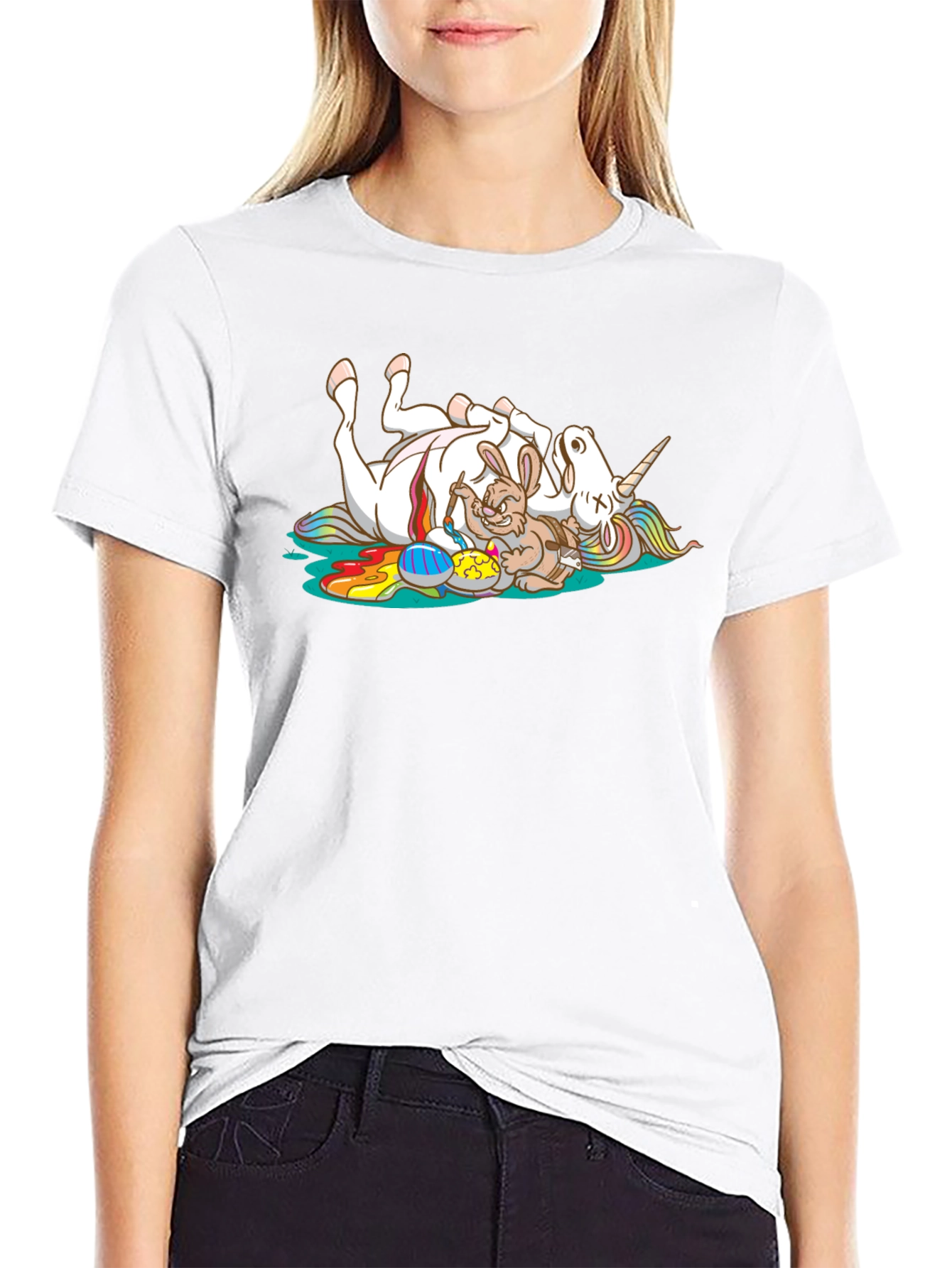 Unicorn and Bunny T-Shirt: Easter Fun!
