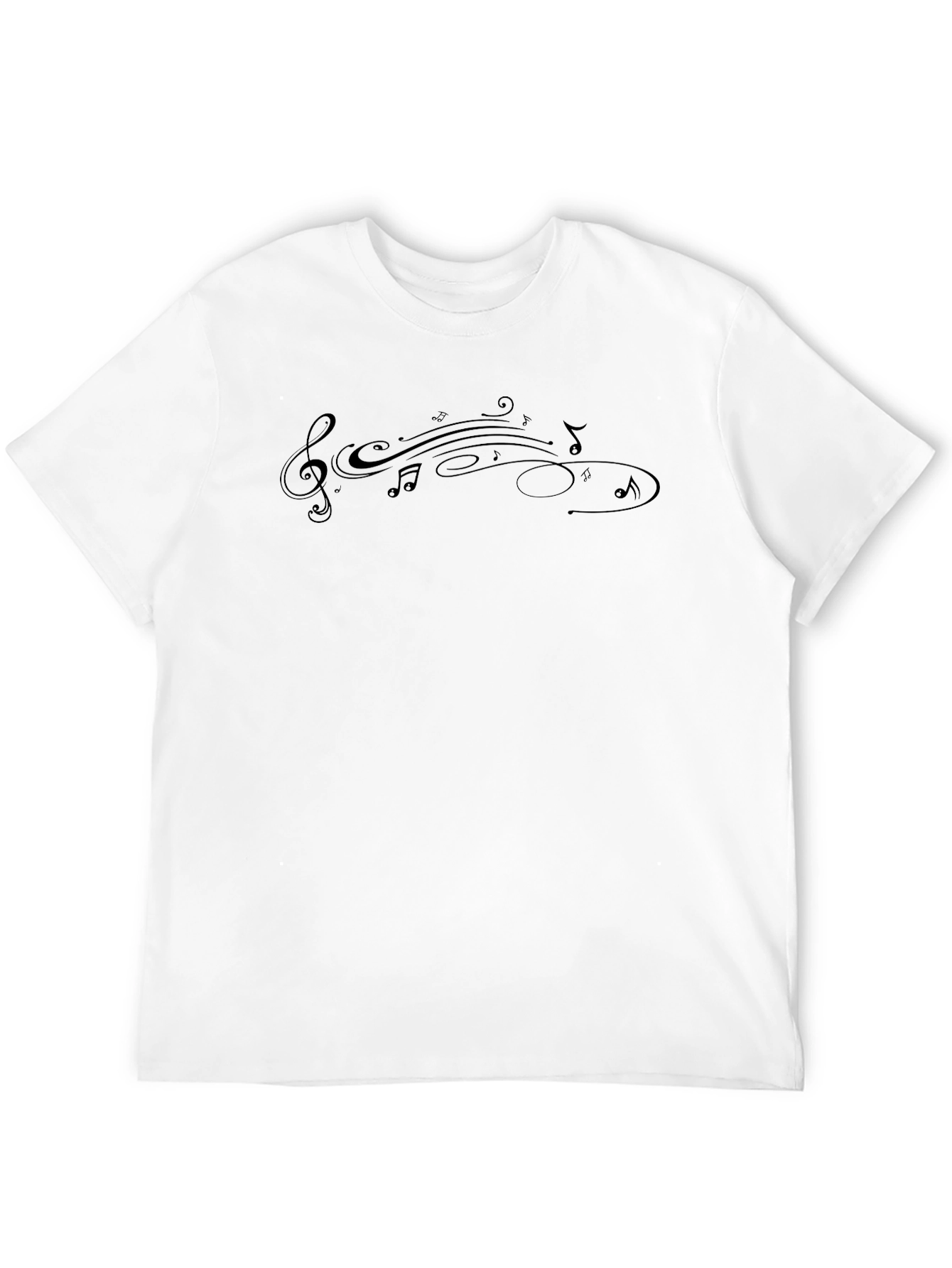 Musical Note Graphic Black T-Shirt