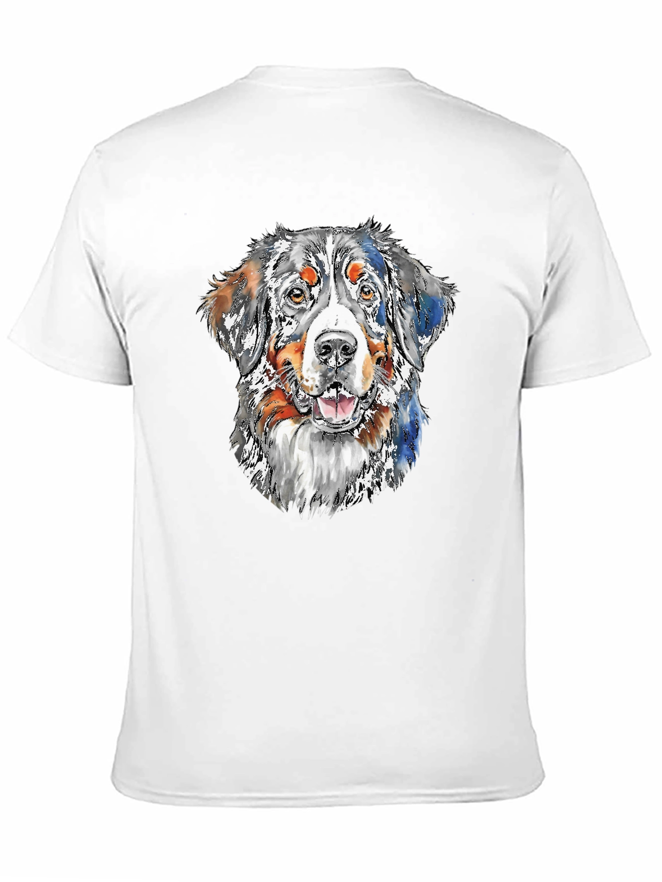 Dog Portrait Graphic Tee - Black Cotton Blend