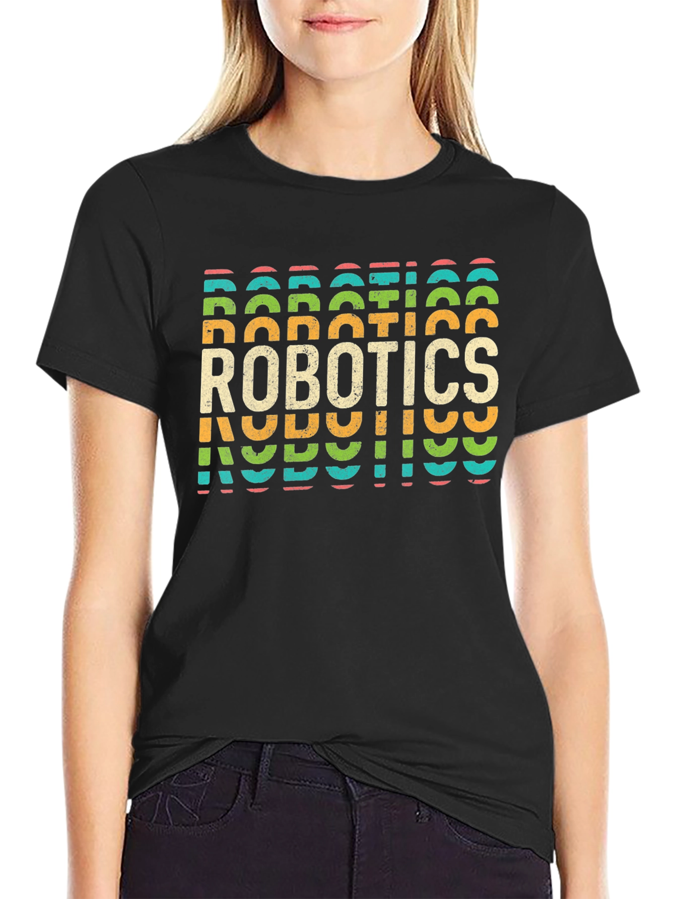 Robotics Retro T-Shirt | Black Cotton Tee