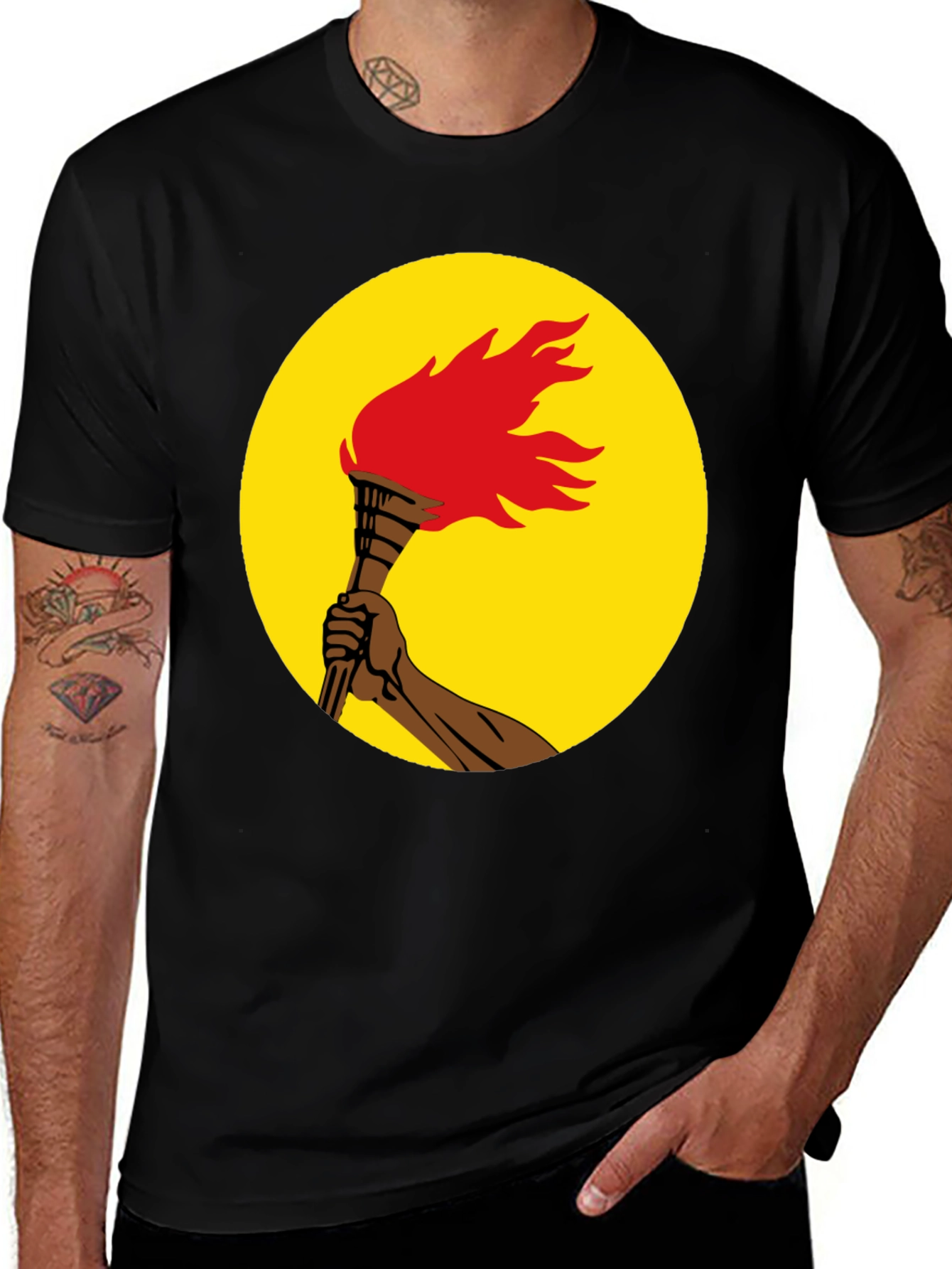Torch Graphic Tee - Black Unisex T-Shirt