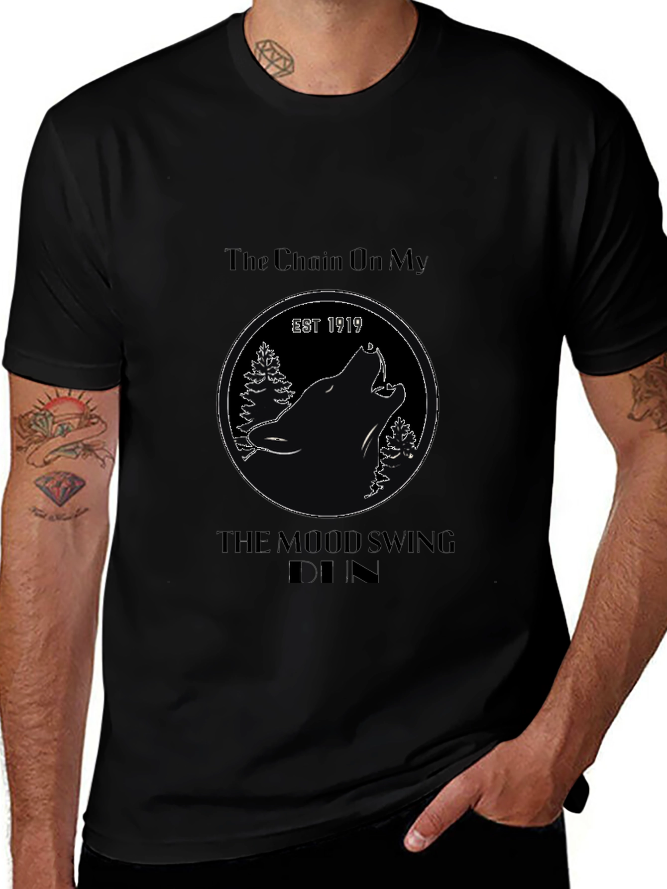 The Chain On My Mood Swing Unisex Black T-Shirt