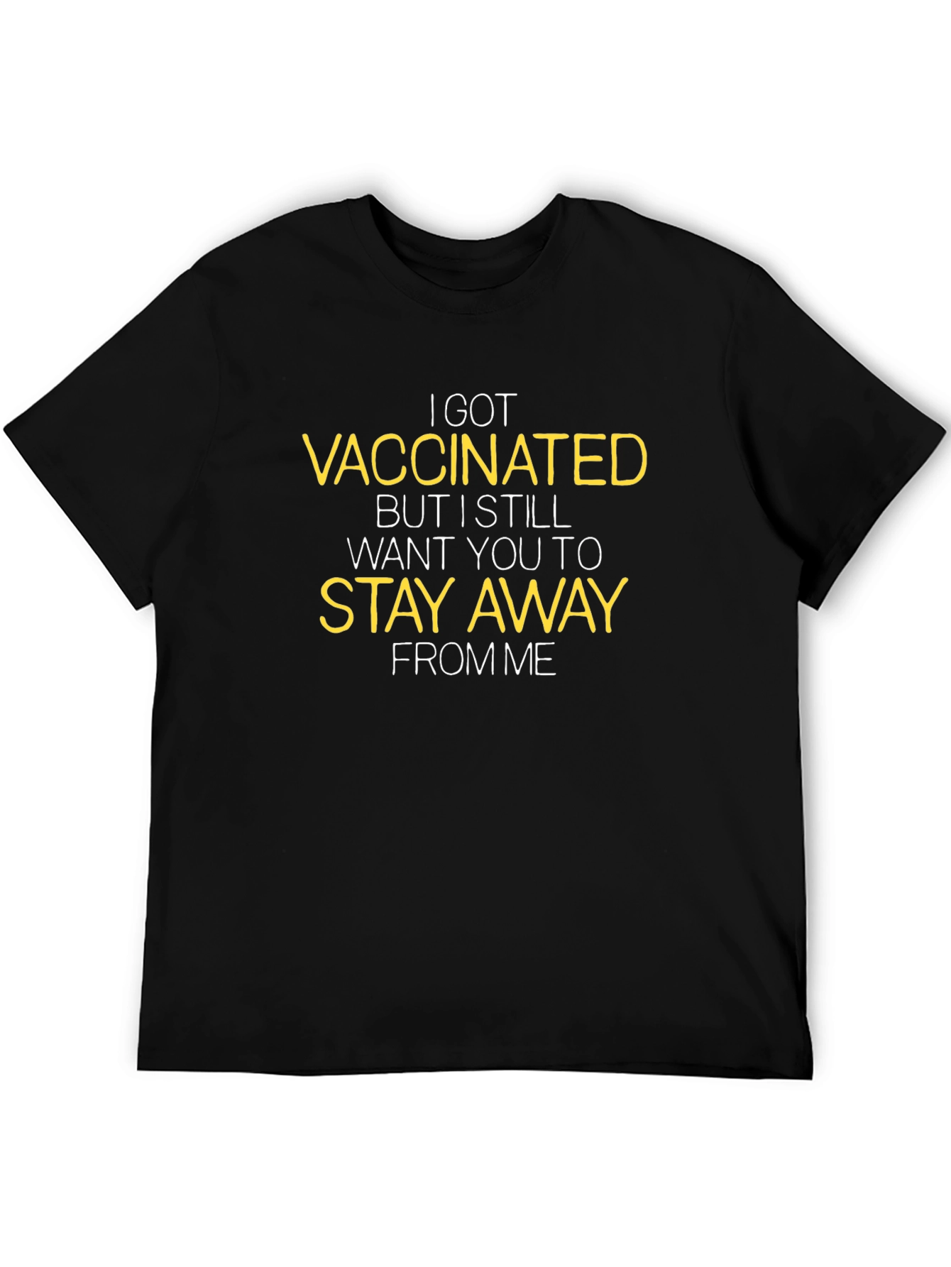 Vaccinated Stay Away Graphic Tee - Black