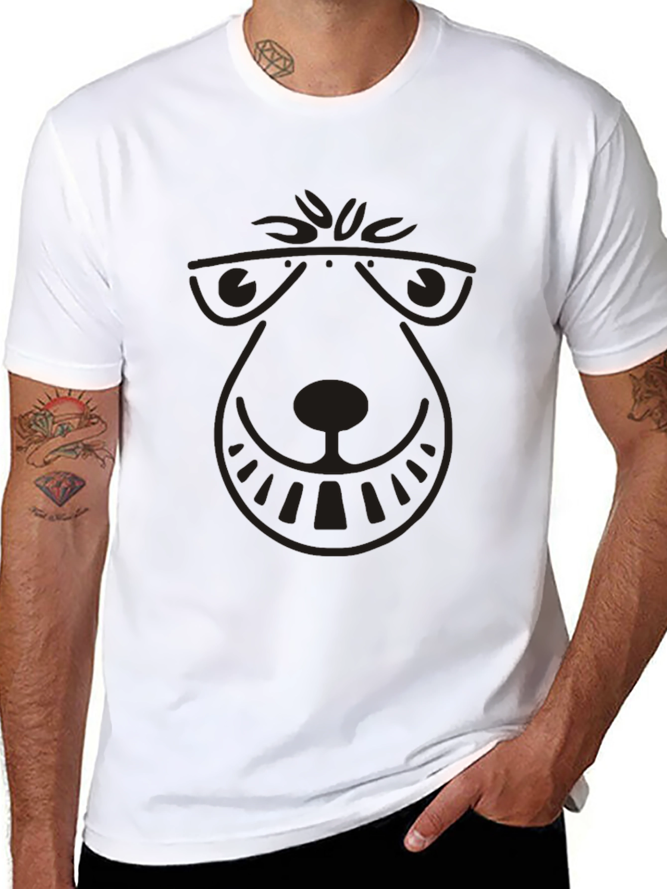 Cool Bear Graphic Mens Black T-Shirt