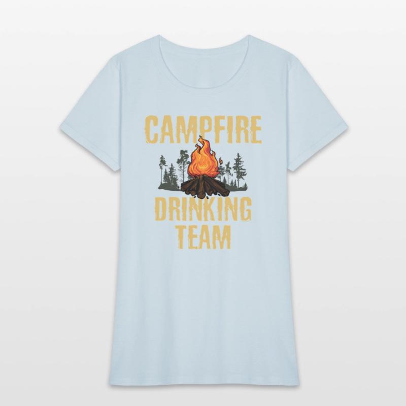 Campers Campfire Drinking Team Camping Outdoors