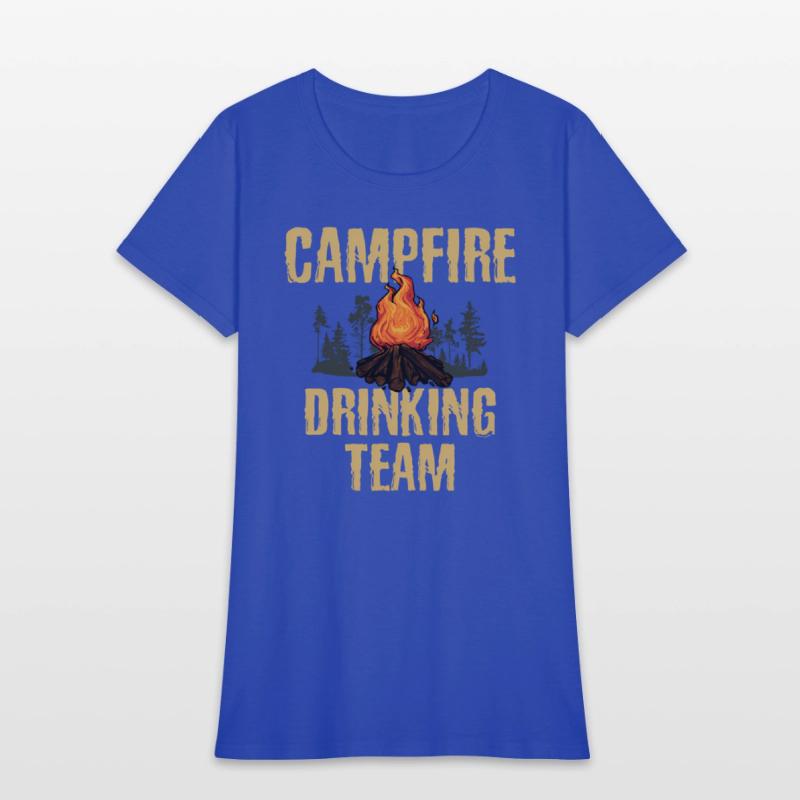 Campers Campfire Drinking Team Camping Outdoors