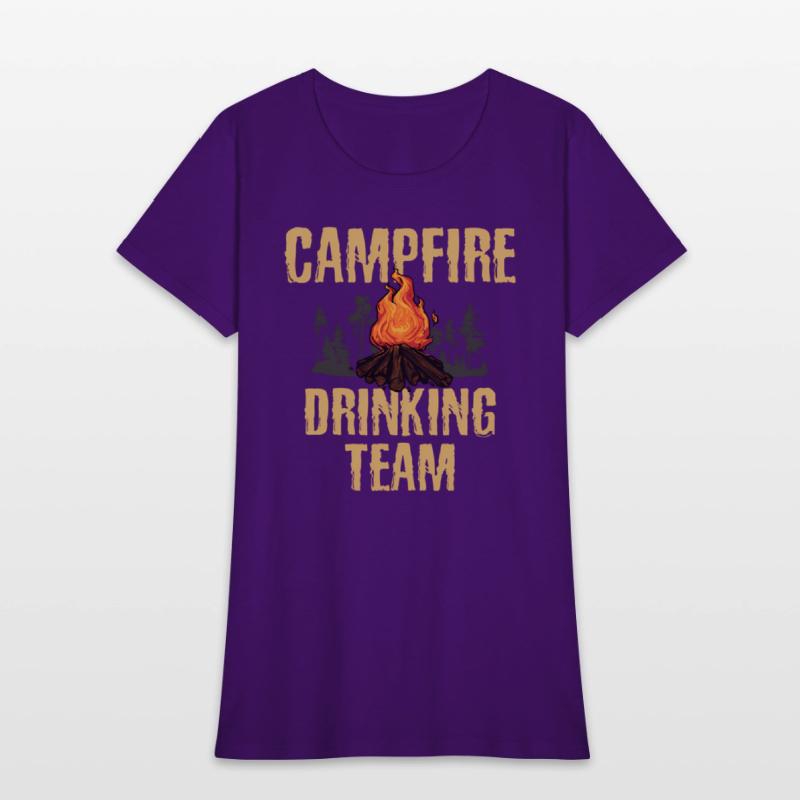 Campers Campfire Drinking Team Camping Outdoors
