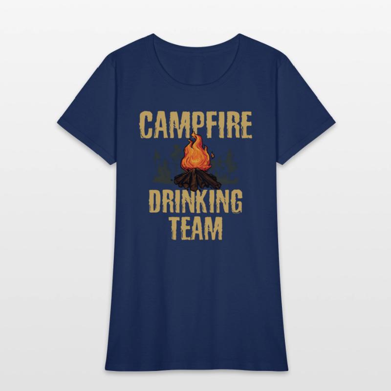 Campers Campfire Drinking Team Camping Outdoors