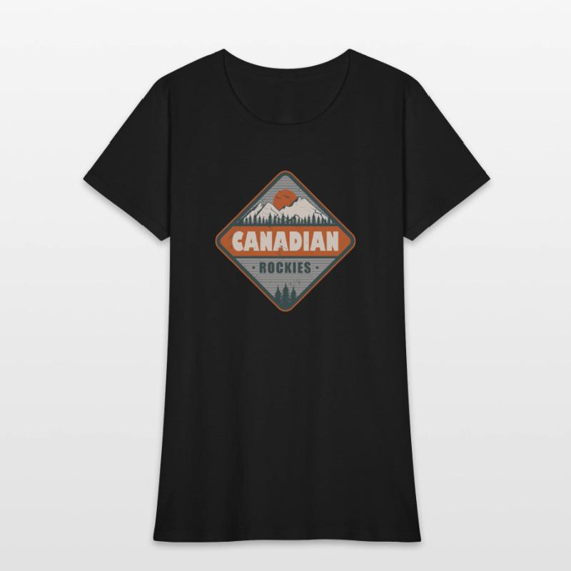 Canadian Rockies Vintage Mountain Hiking Design