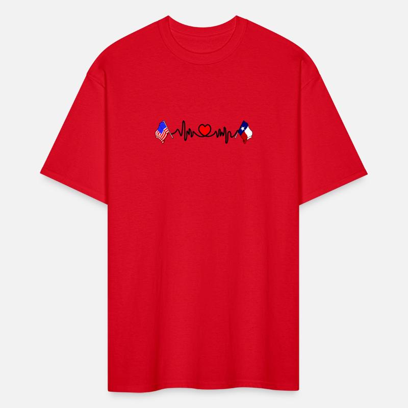 Cardio hartje met Vlag USA en vlag Texas