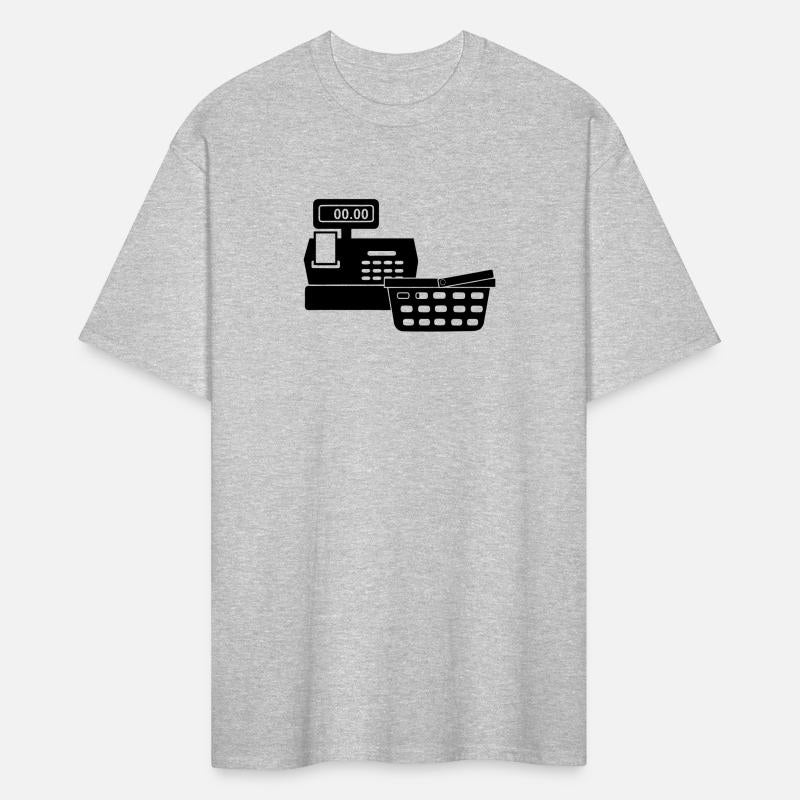 Cash register with shopping basket