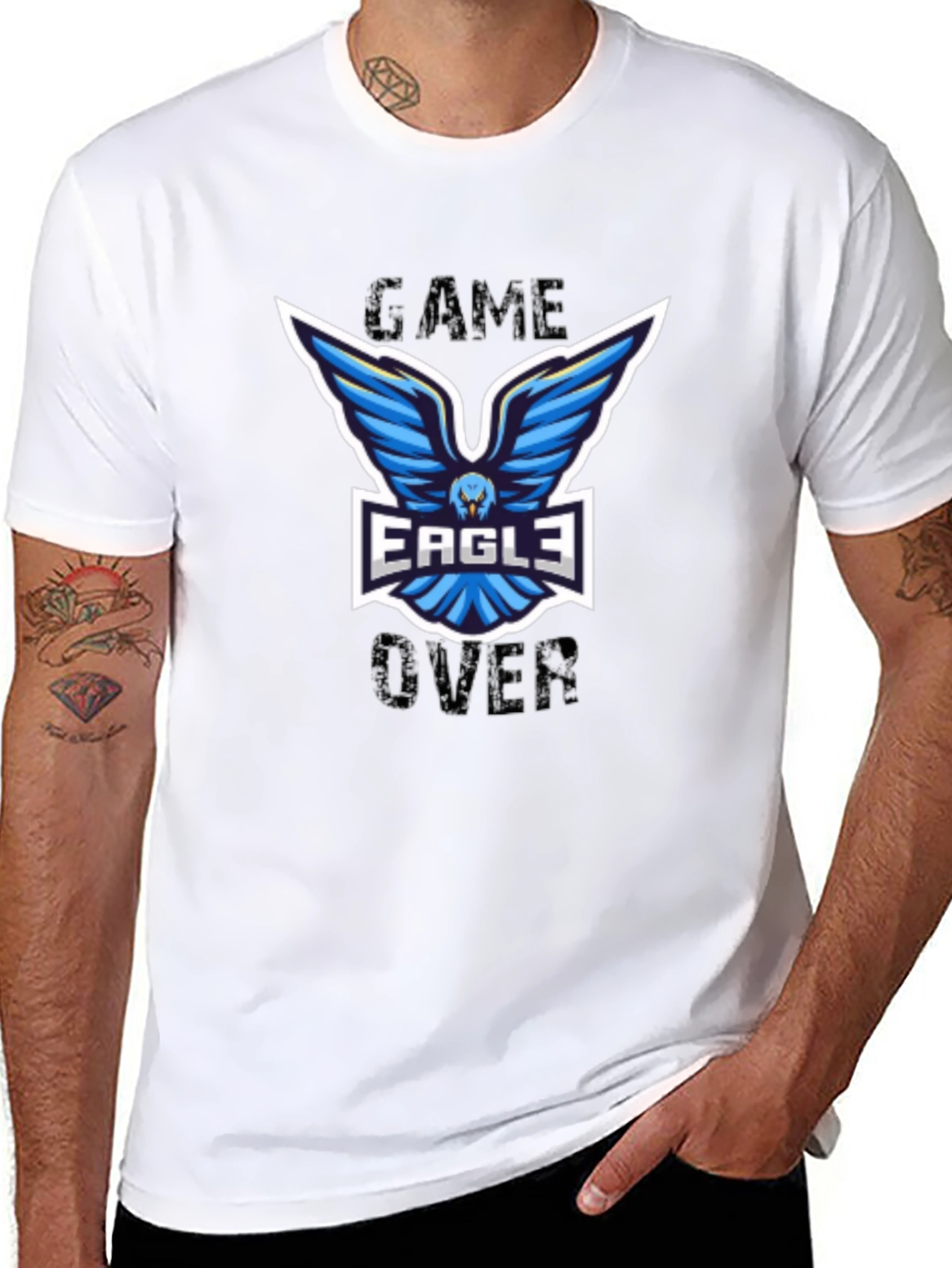 Game Over Eagle Graphic T-Shirt - Black