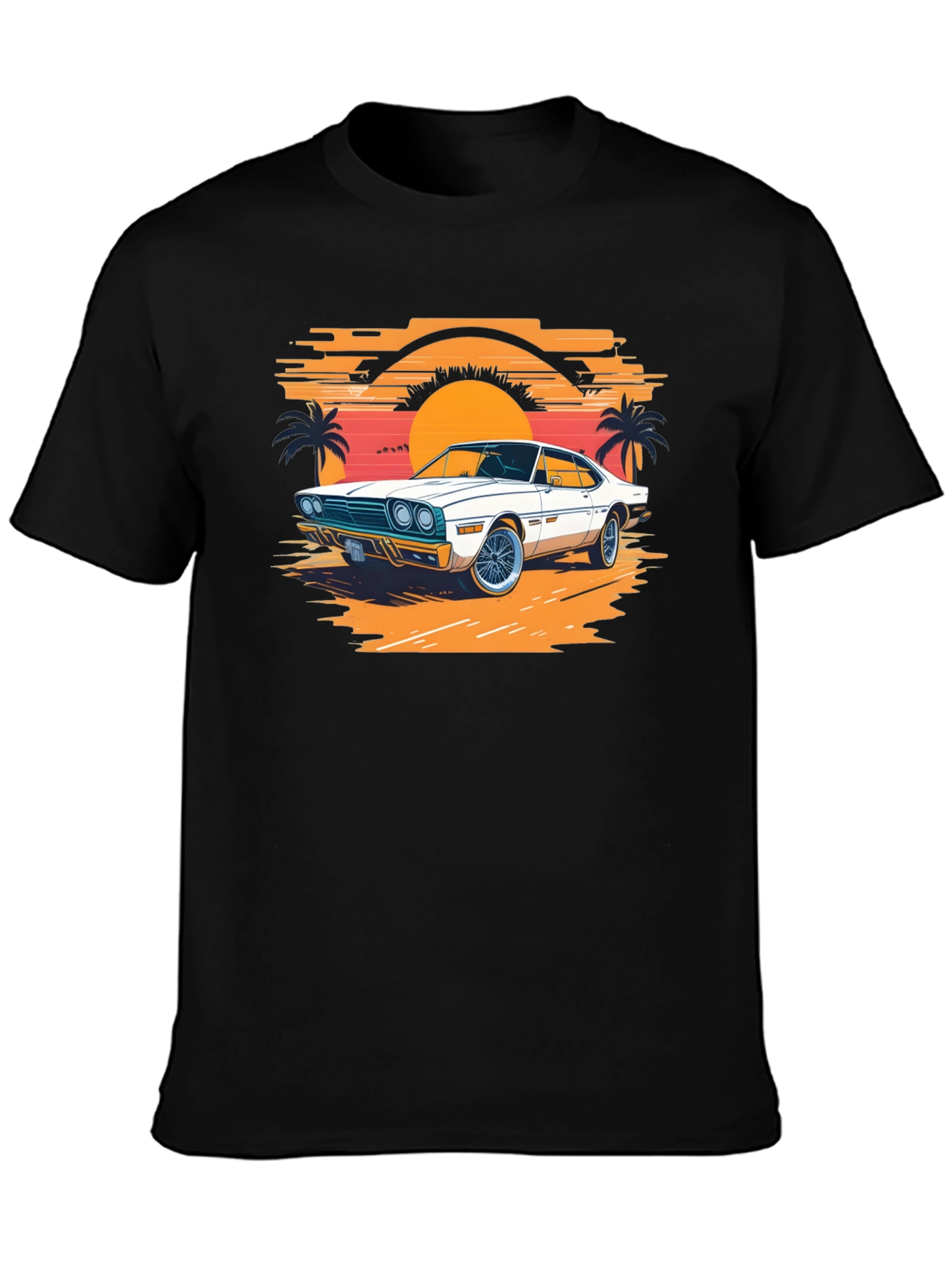 Retro Car Graphic Tee - Sunset Vibes