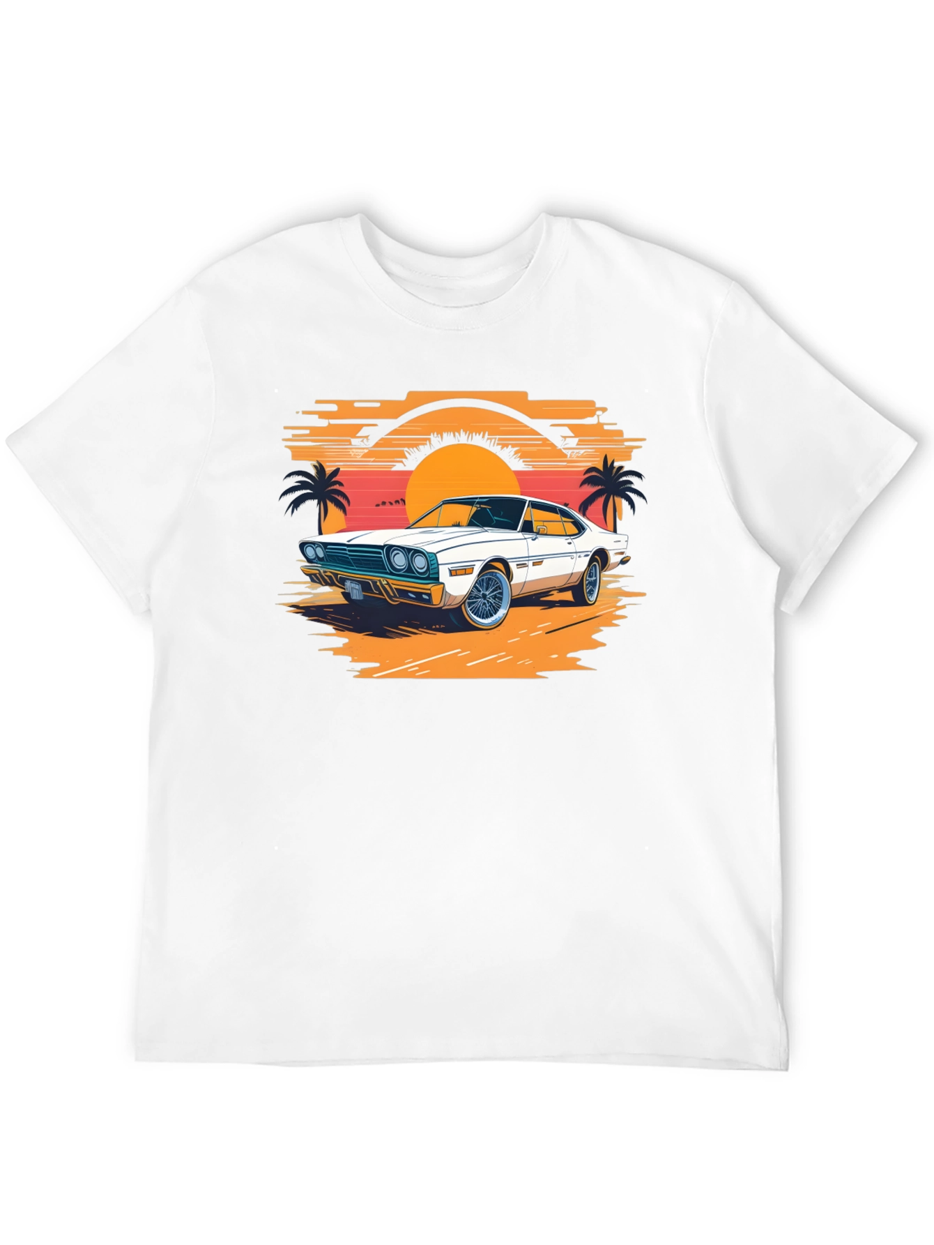 Retro Car Graphic Tee - Sunset Vibes
