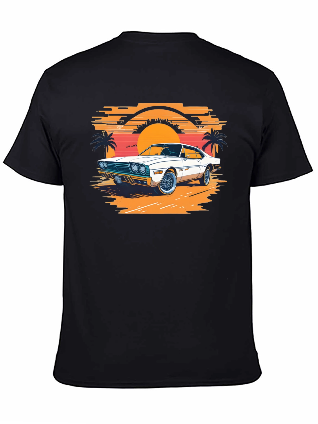 Retro Car Graphic Tee - Sunset Vibes