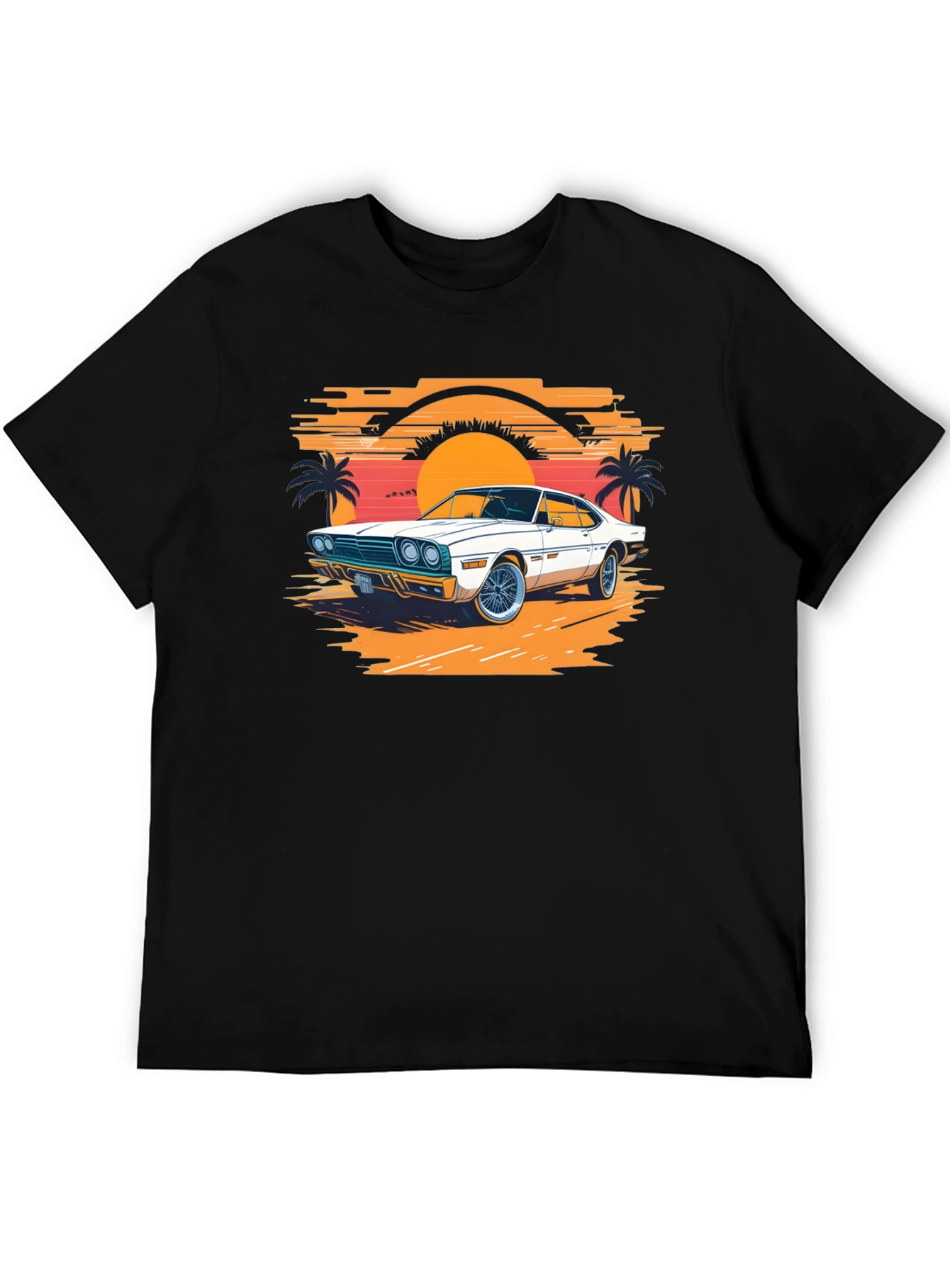 Retro Car Graphic Tee - Sunset Vibes